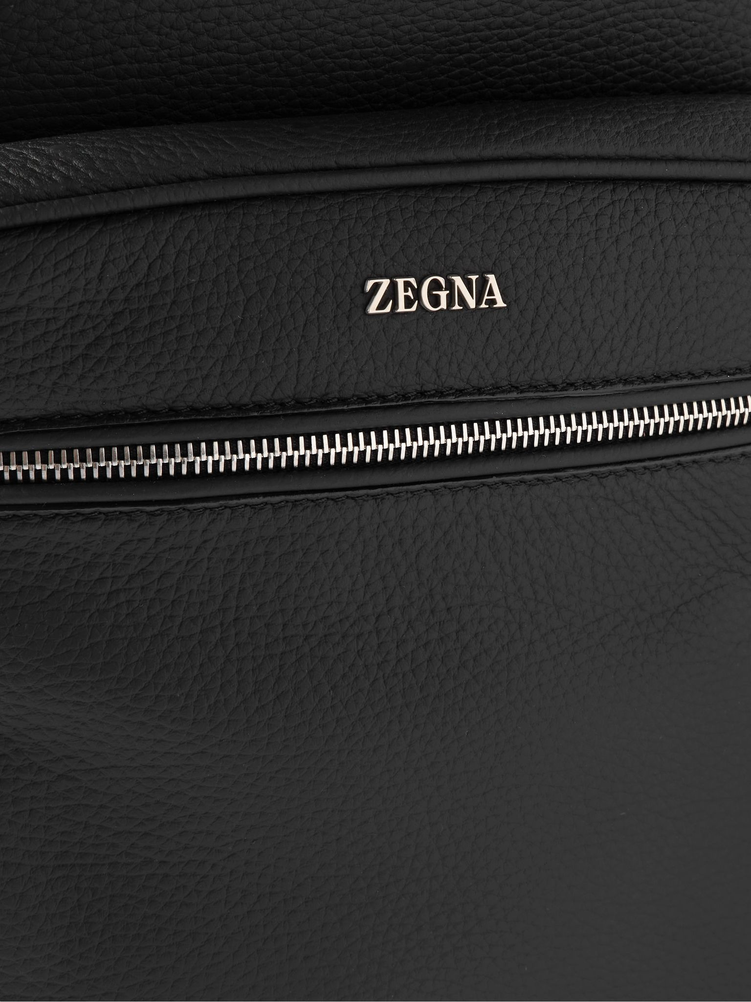 Full-Grain Leather Backpack Black - 4