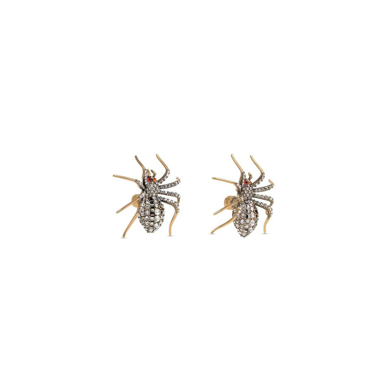 BALENCIAGA Women's Goth Spider Earrings in Grey outlook