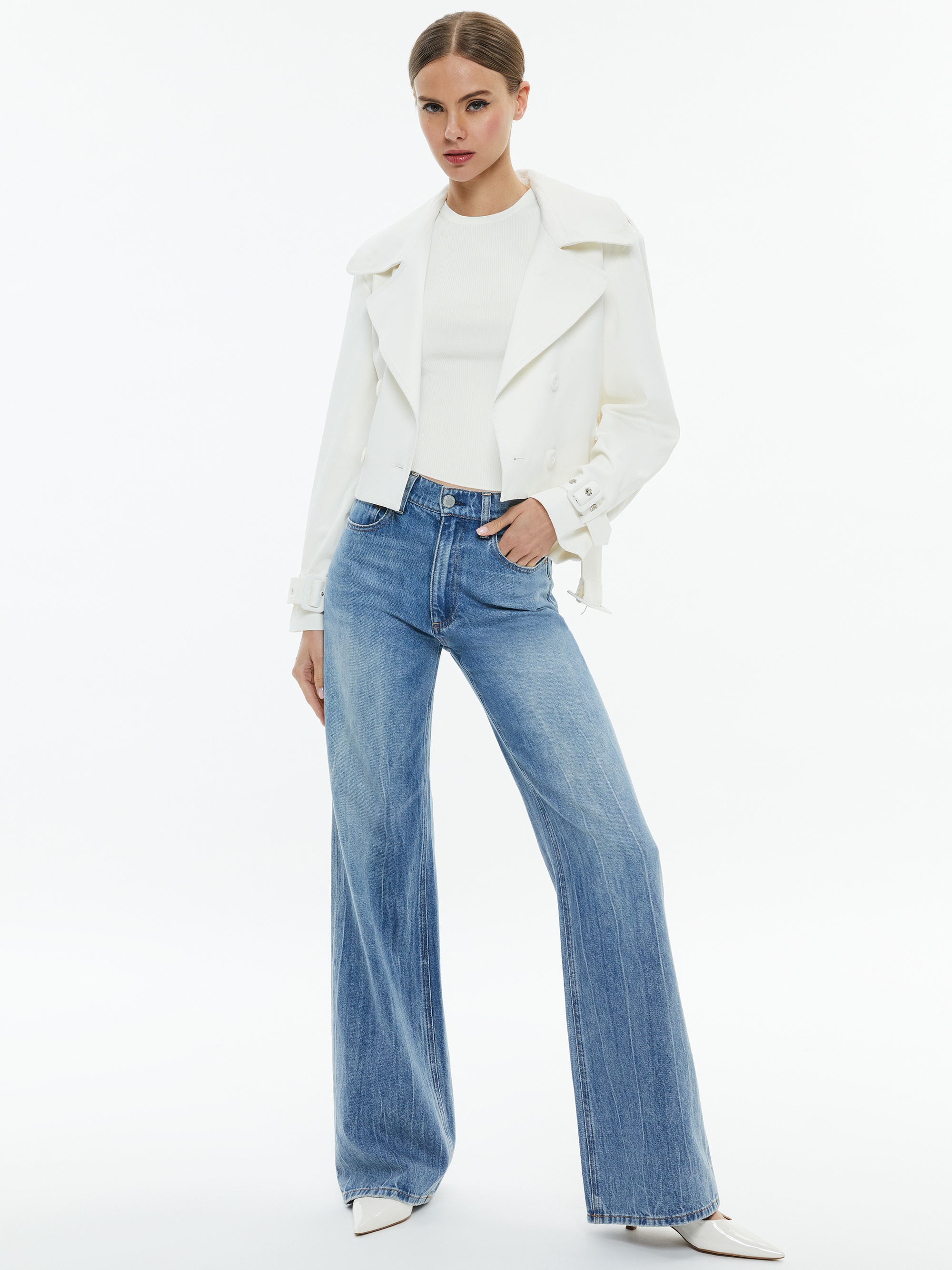 KEITH CROPPED TRENCH WITH BELT - 3