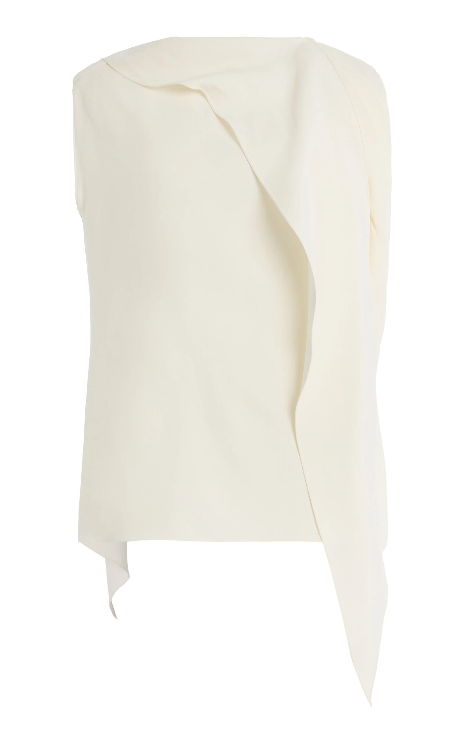 Tie-Neck Silk-Georgette Blouse ivory - 1