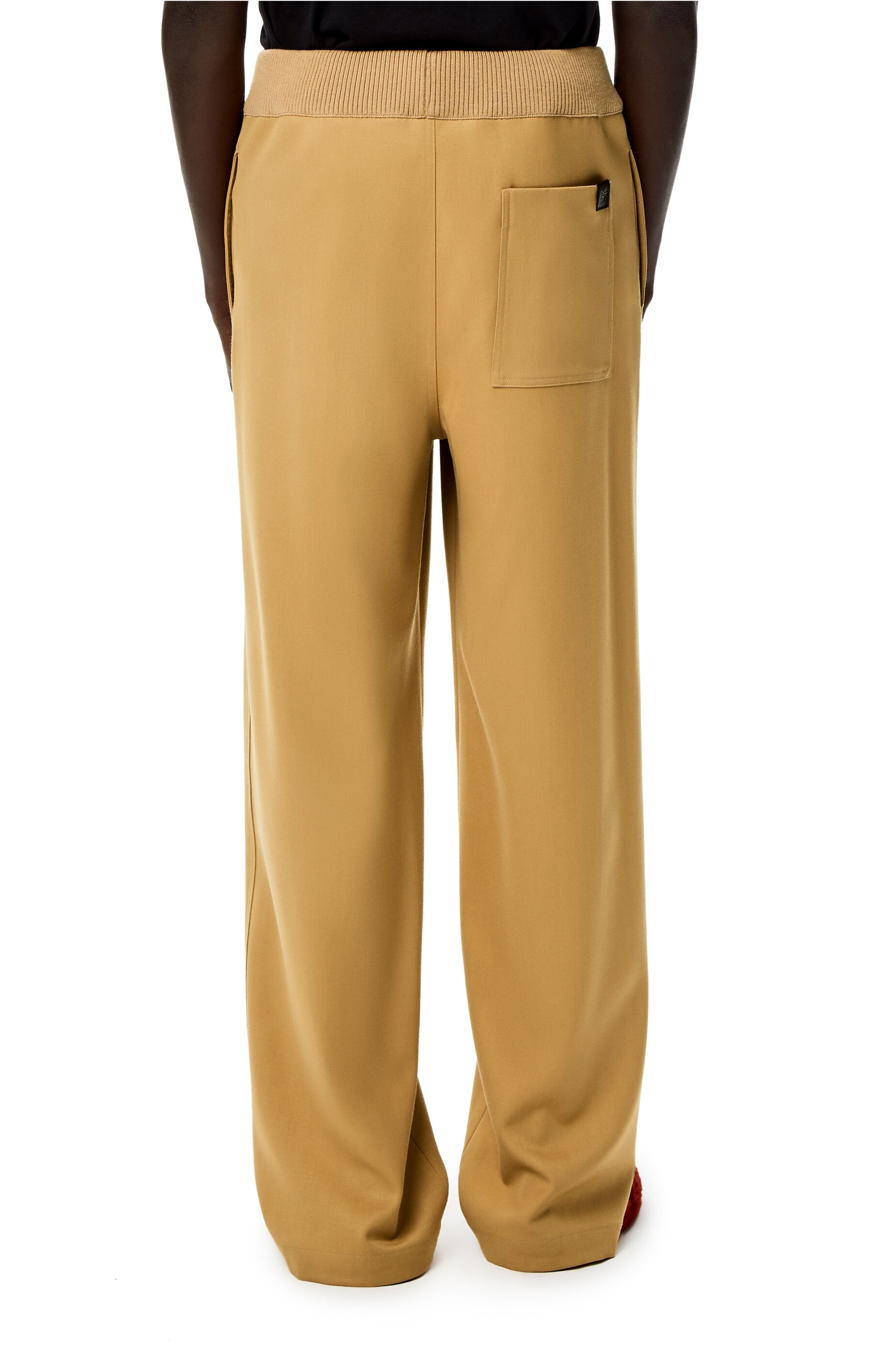 Rib waist drawstring trousers in wool - 3