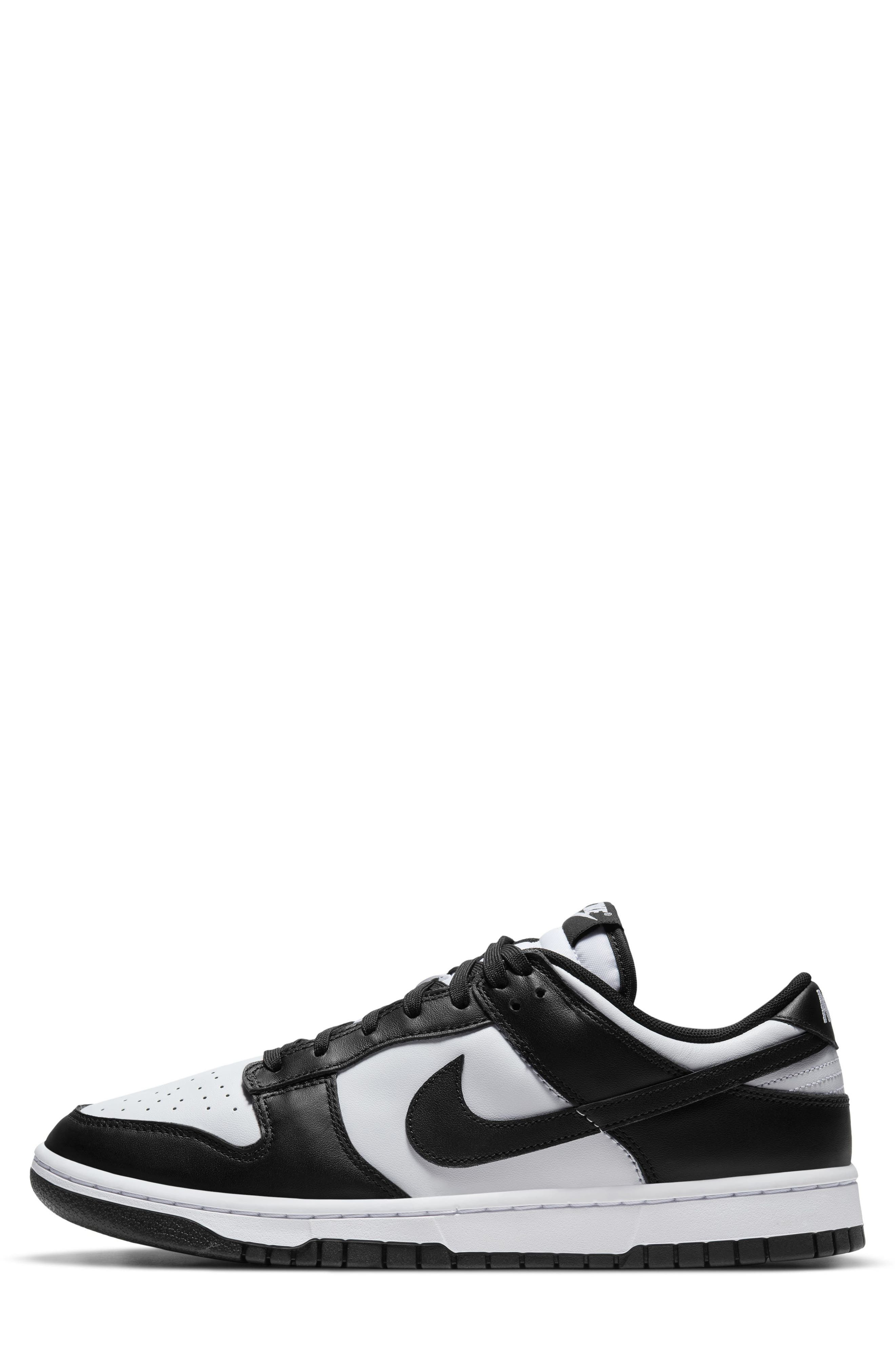 Nike Dunk Low Retro Basketball Sneaker in White/Black/White at Nordstrom - 9