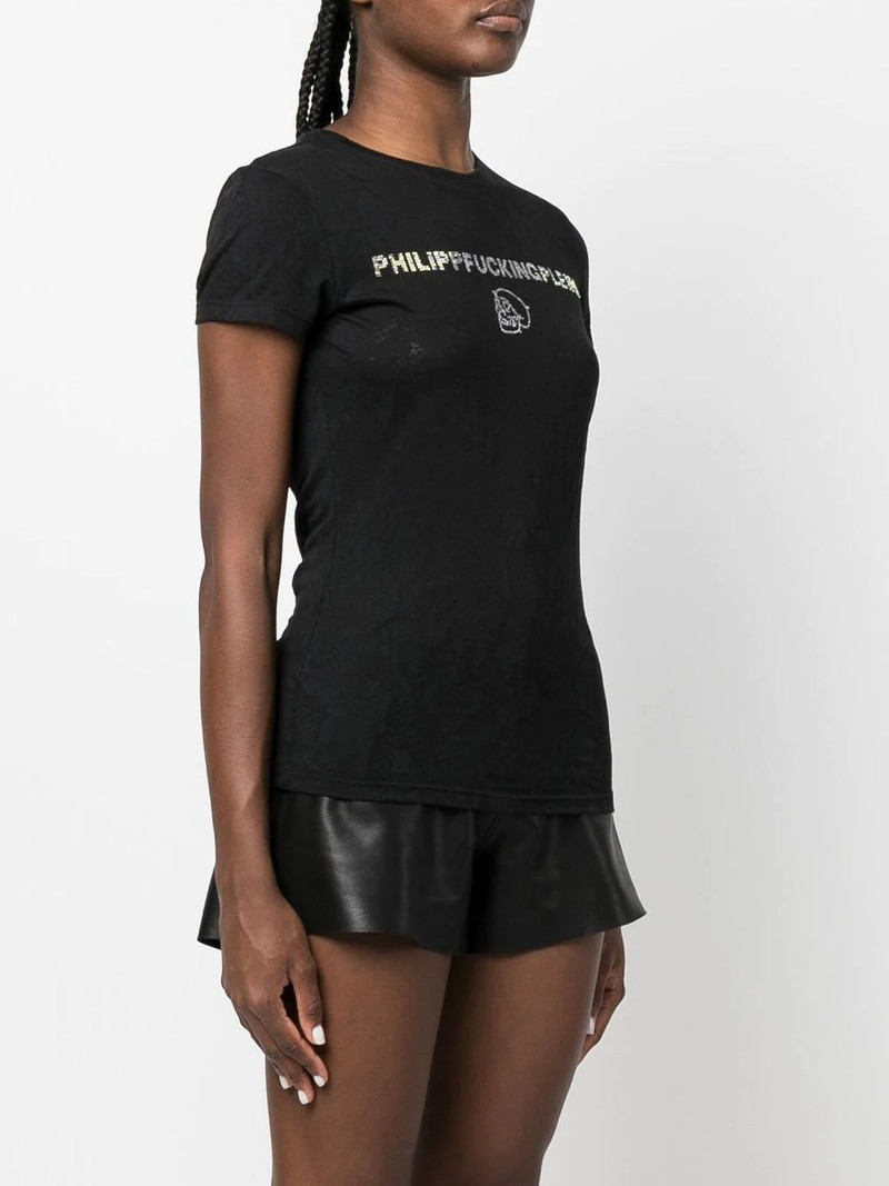 rhinestone-embellished cotton T-shirt 3