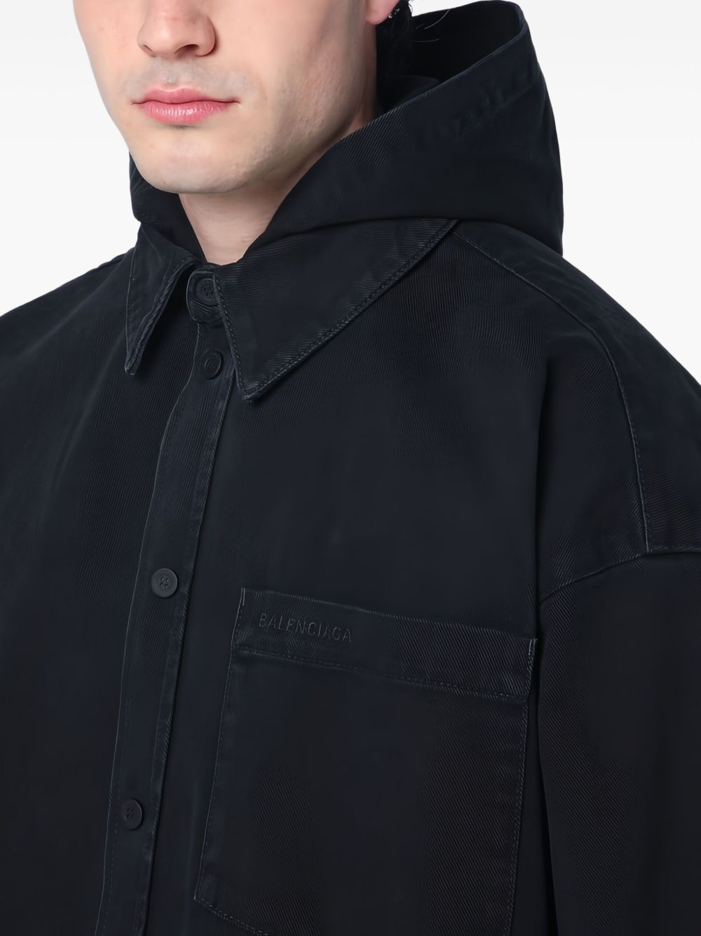 buttoned hooded jacket - 5
