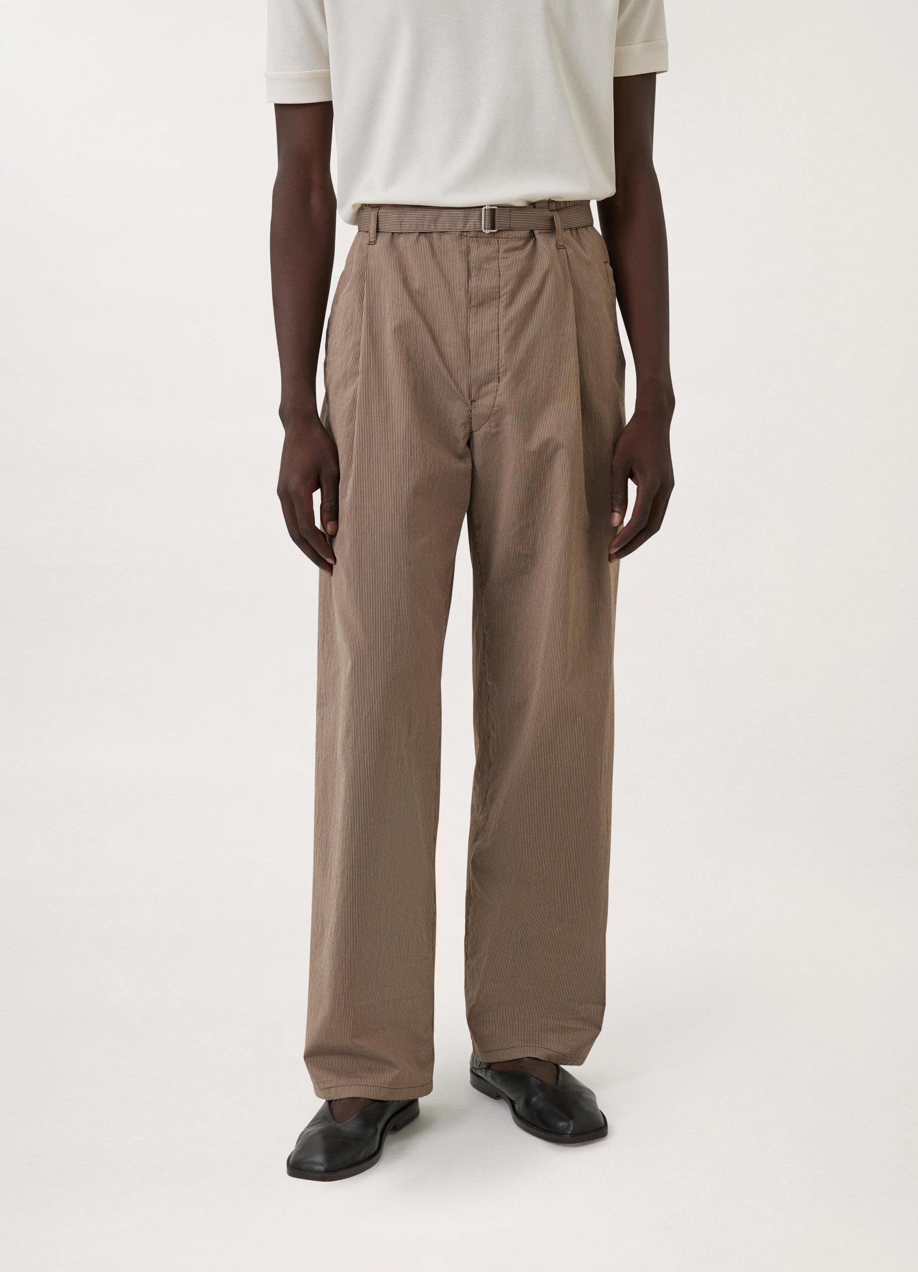 BELTED EASY PANTS
STRIPED COTTON - 4