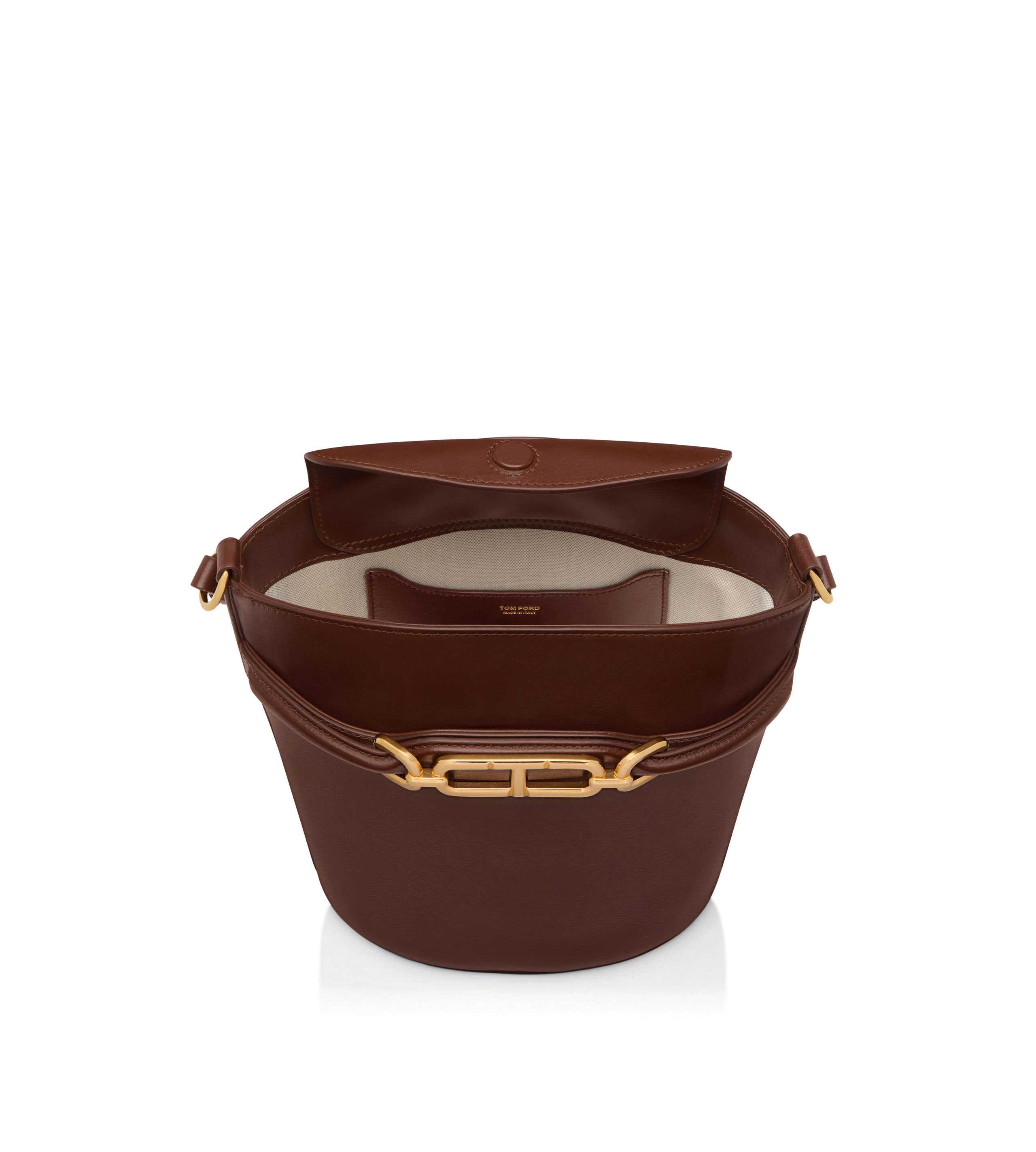 PALMELLATO-EFFECT LEATHER WHITNEY MEDIUM BUCKET BAG - 4