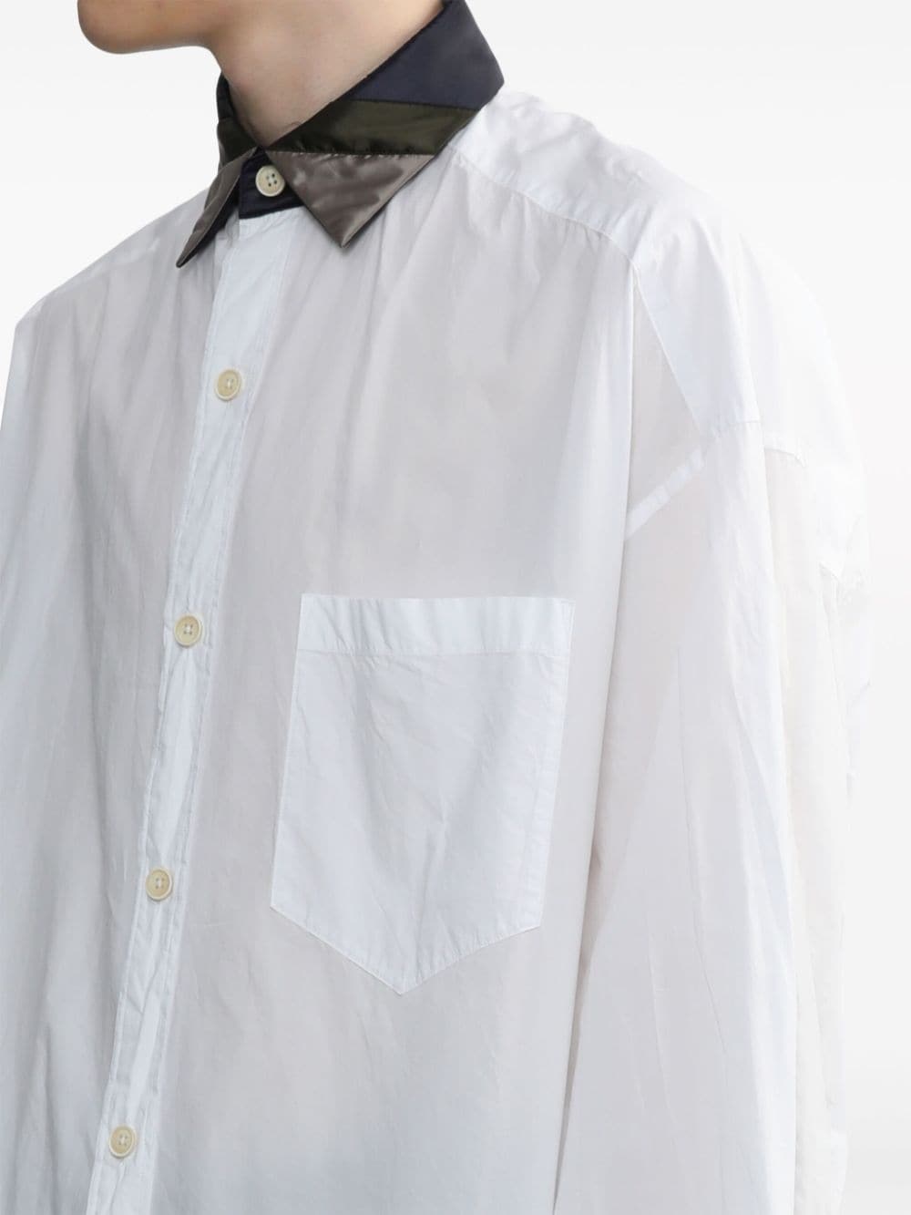 striped-collar cotton shirt - 5