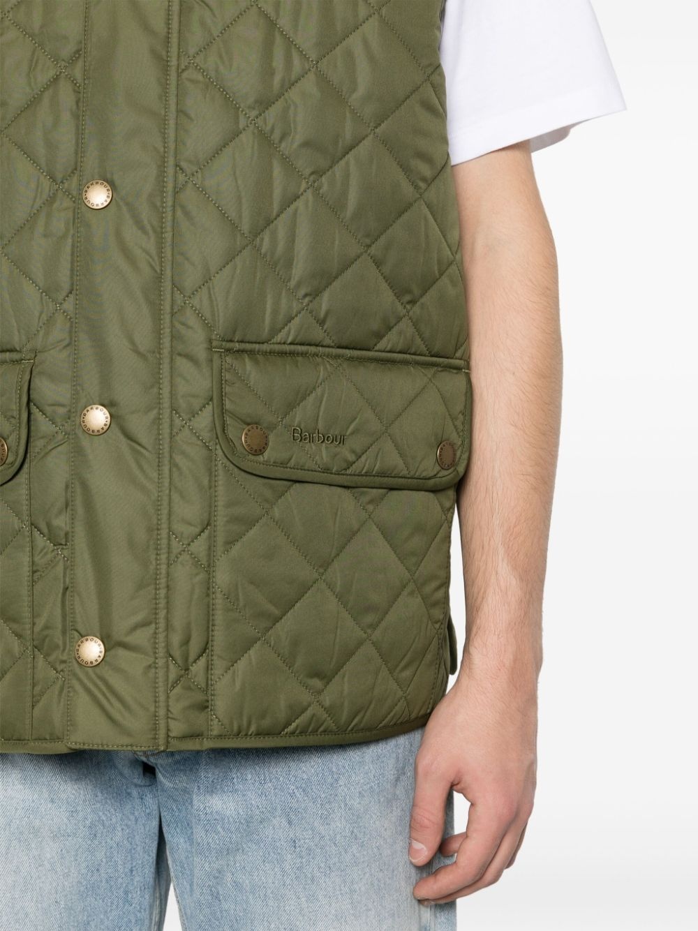 diamond-quilted logo-embroidered gilet - 5