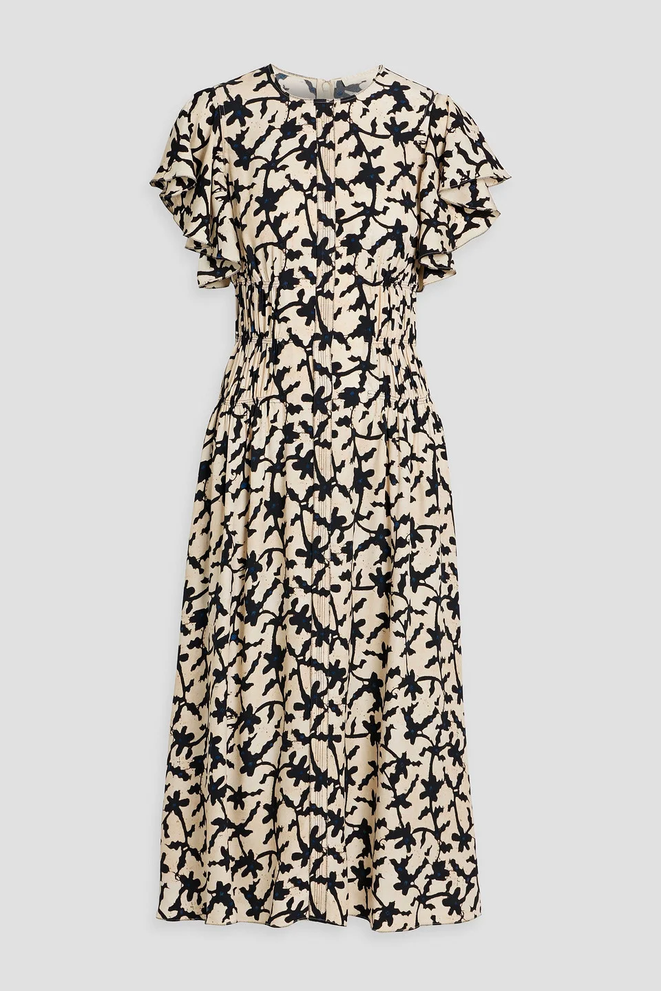 Anais ruffled printed crepe midi dress - 1