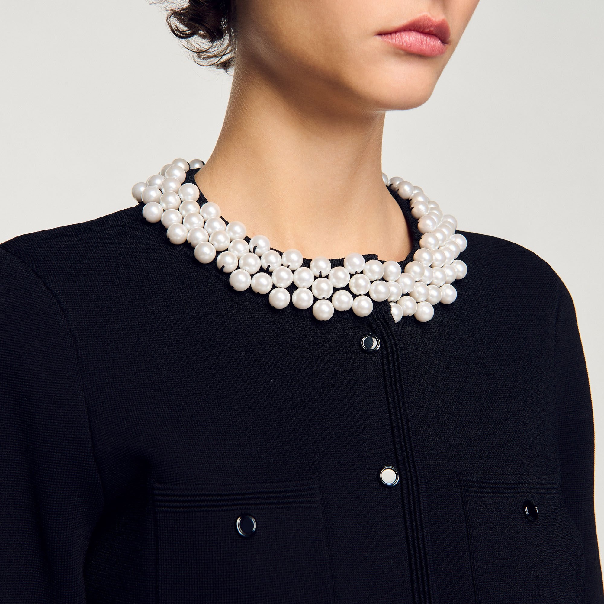 CARDIGAN WITH BEADED COLLAR - 3