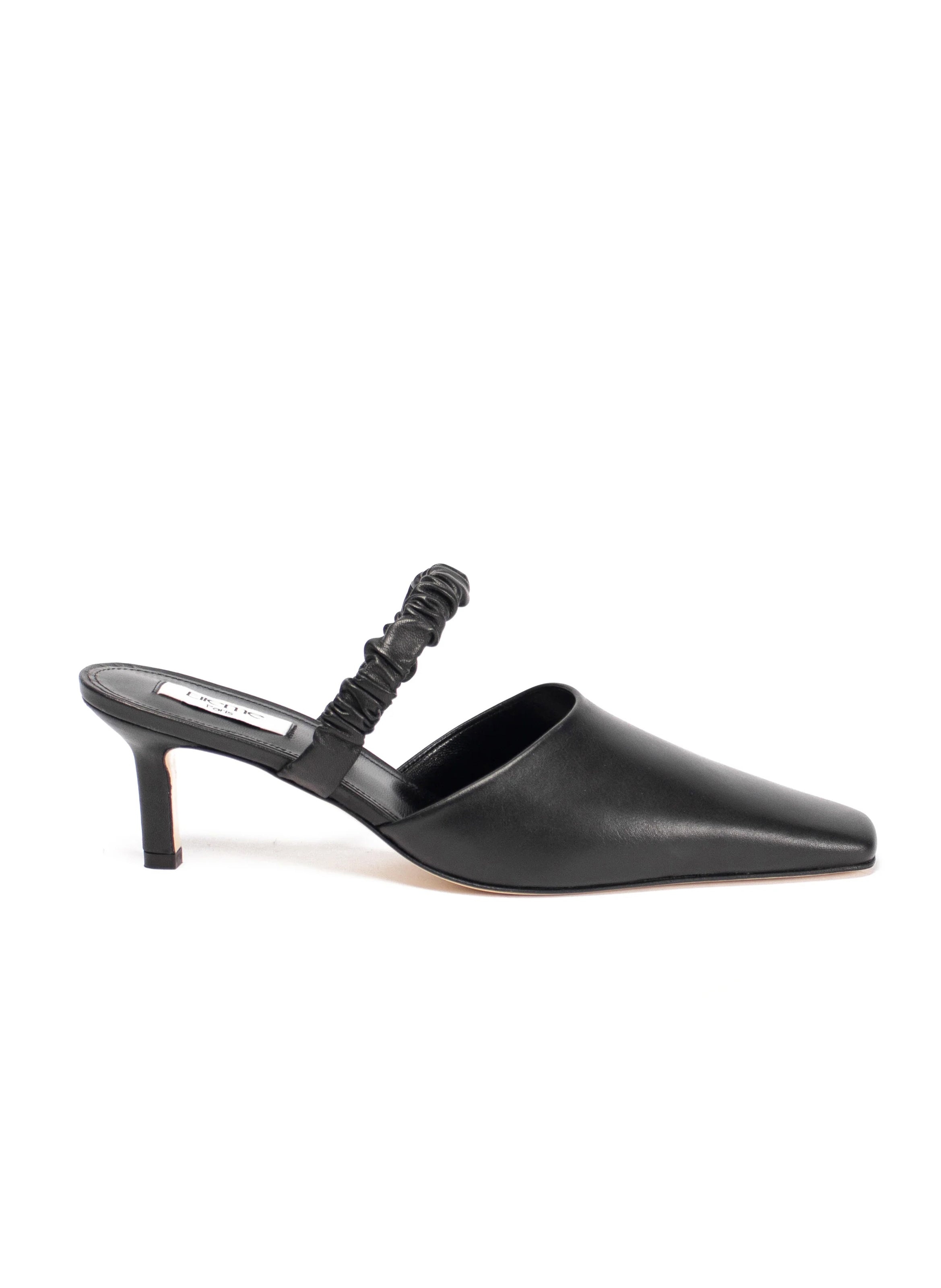Chouchou Square Toe Mule Leather Black - 4