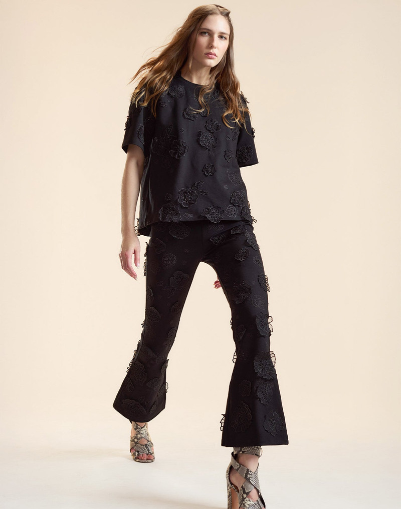 CYNTHIA ROWLEY Pop Floral Applique Top outlook