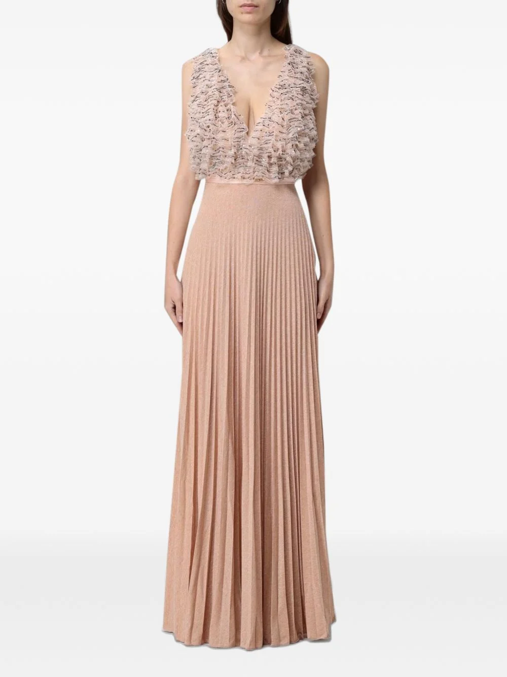 ruffled-bodice maxi dress - 1