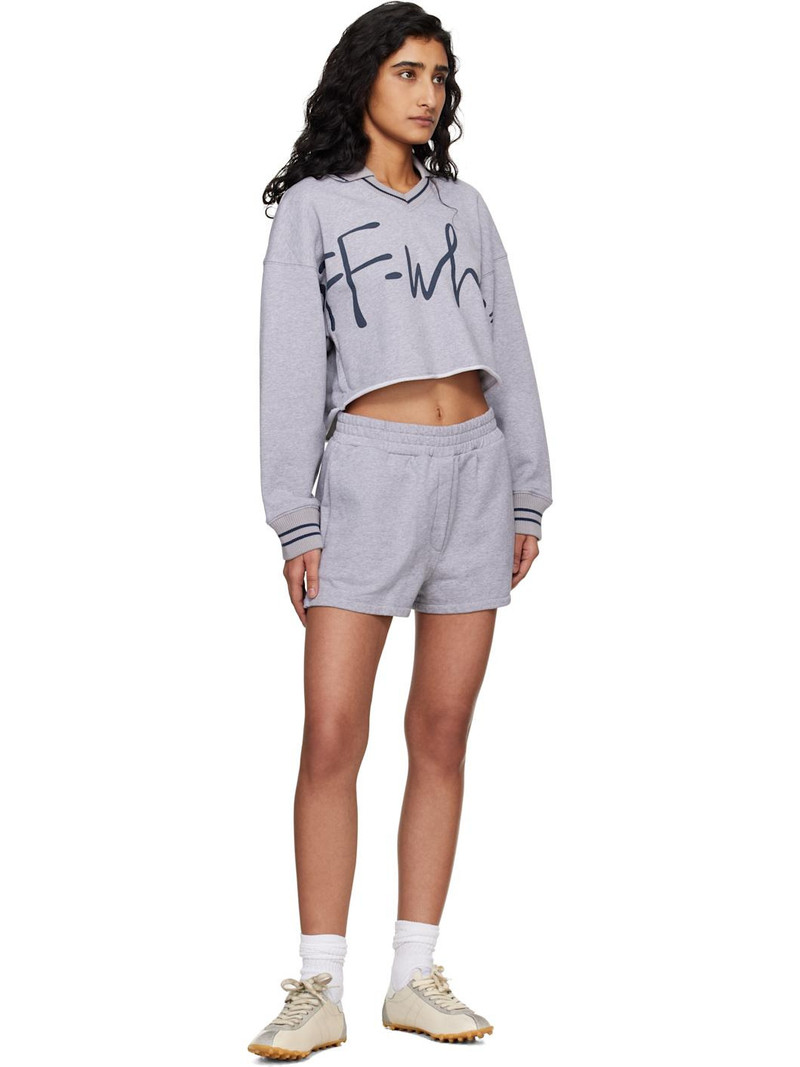 Off-White Gray 'OW' Script Sweat Shorts outlook