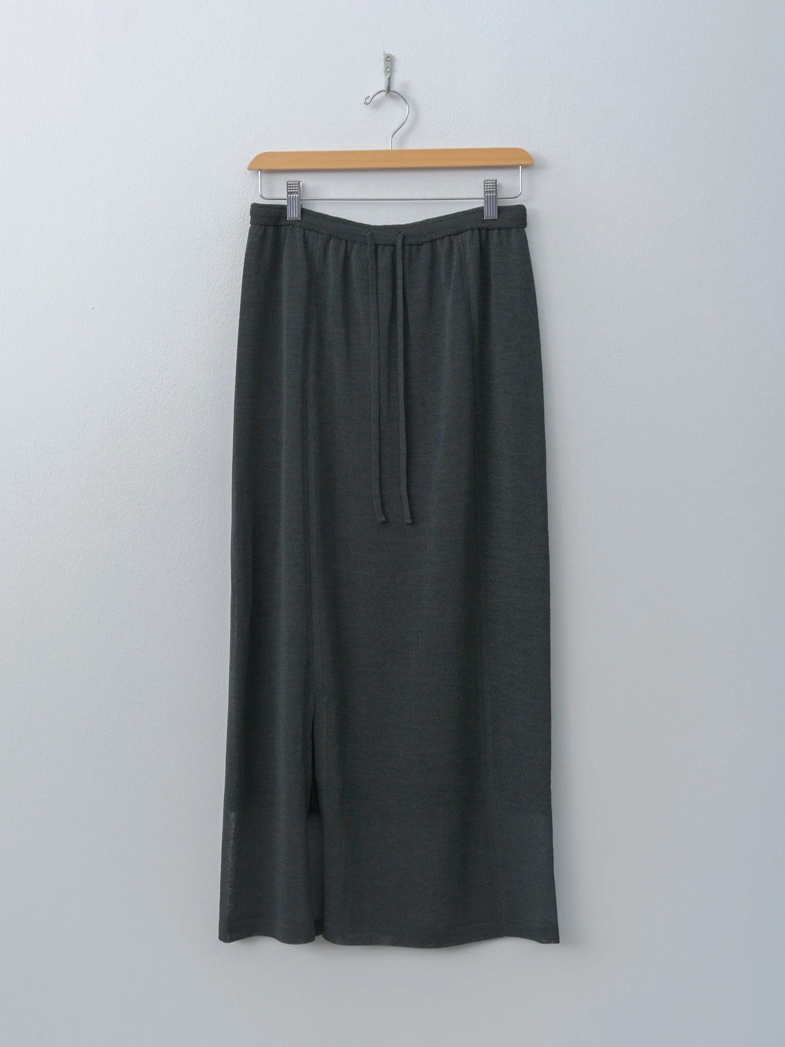 Wool Cover Straight Skirt - Green - 1