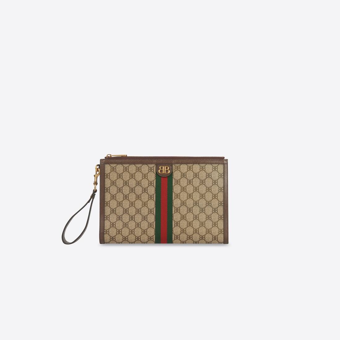 Men's Hacker Pouch In Coated Canvas in Beige - 1