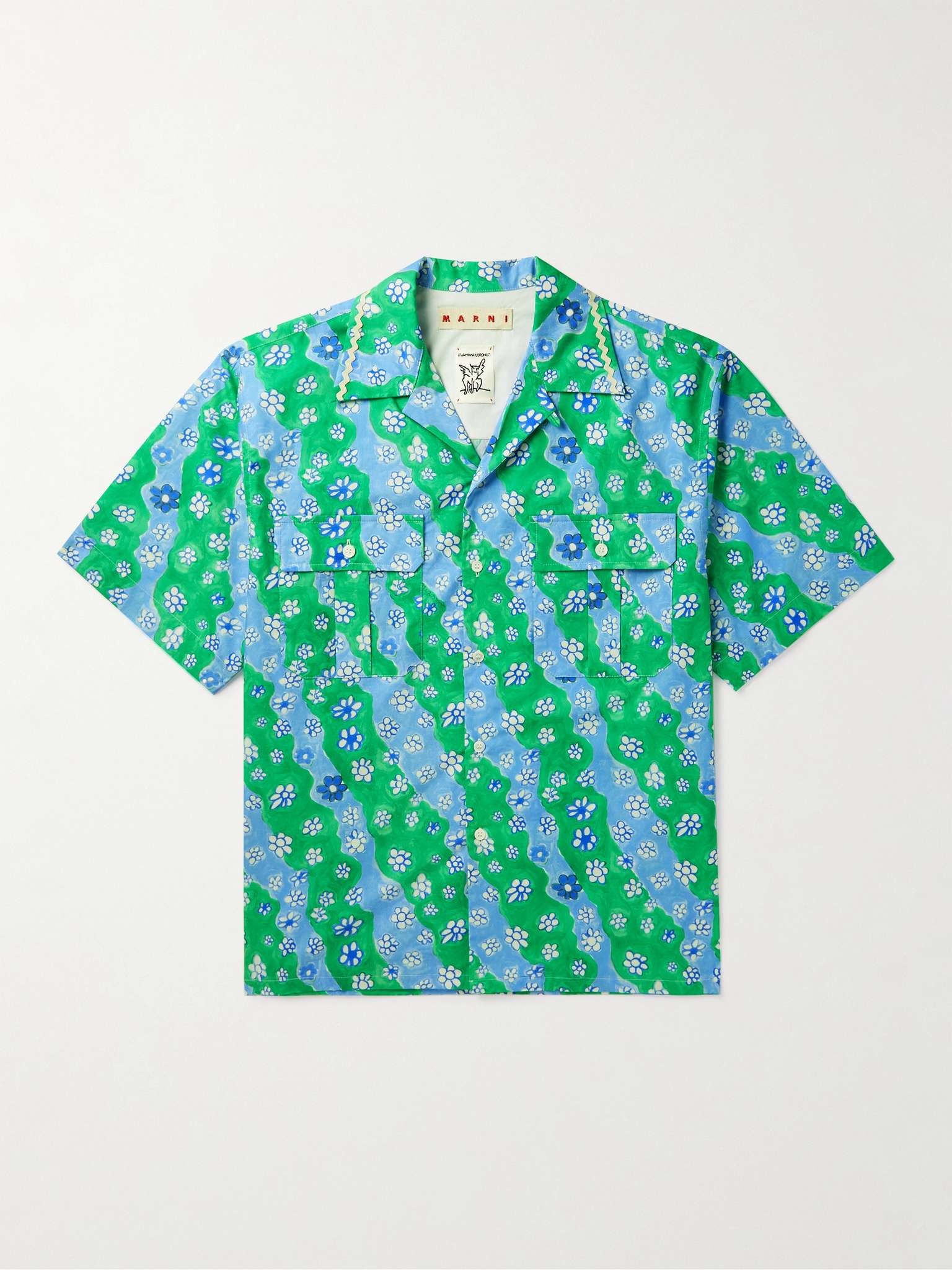 + Flaminia Veronesi Convertible-Collar Floral-Print Cotton Shirt - 1