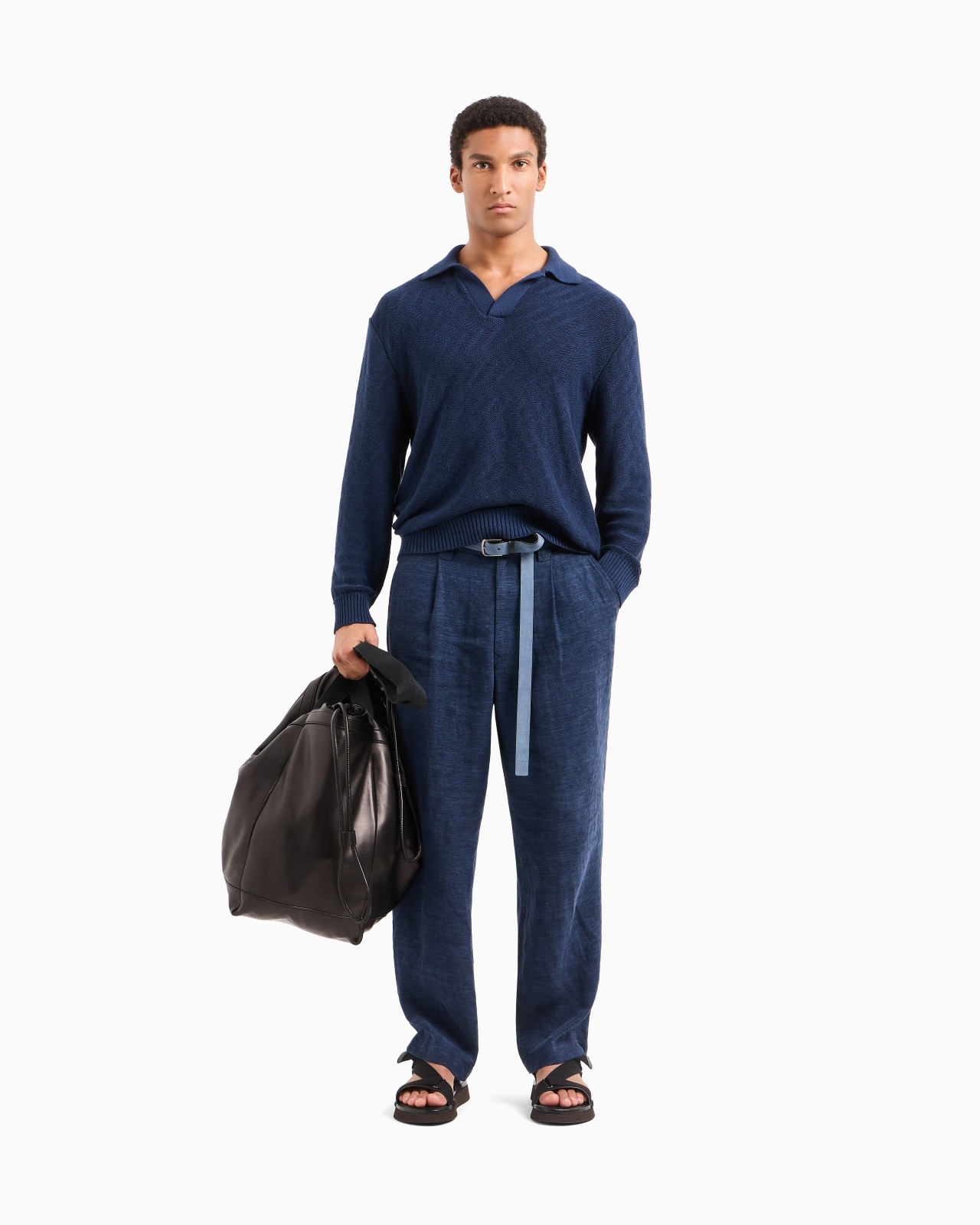COTTON JACQUARD KNITTED POLO SHIRT - 2