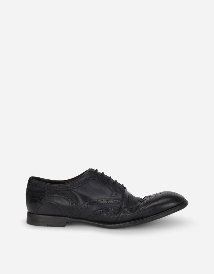 Vintage-finish calfskin derby brogues - 1