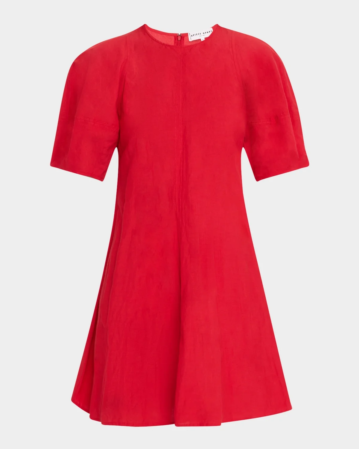 Bettina Topstitched Puff-Sleeve Mini Dress - 1