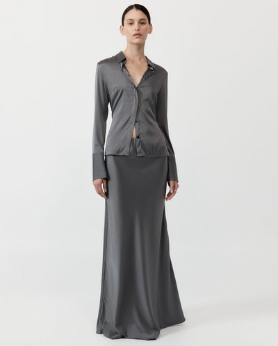 ST. AGNI Soft Silk Maxi Skirt - Pewter Grey outlook
