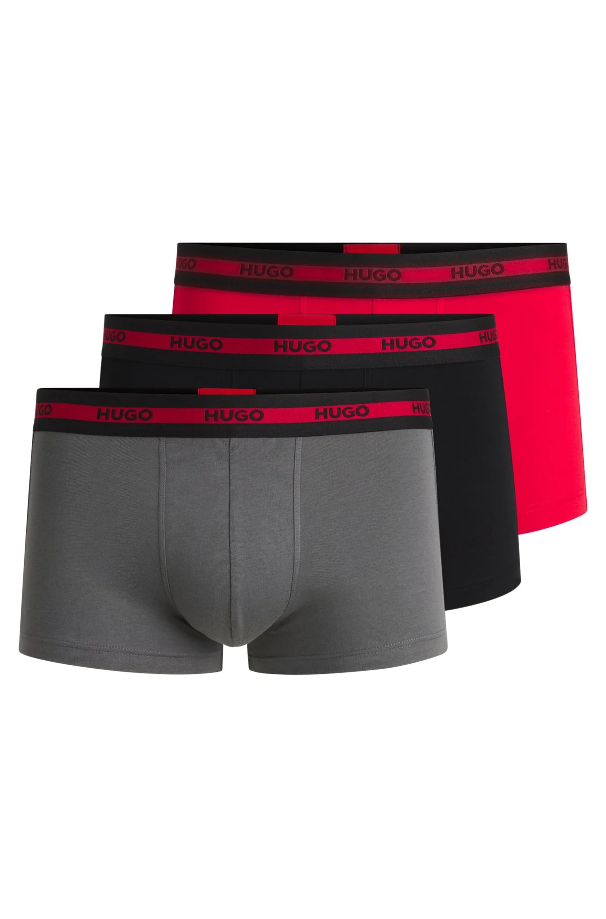 THREE-PACK OF STRETCH-COTTON TRUNKS WITH LOGO WAISTBANDS - 1