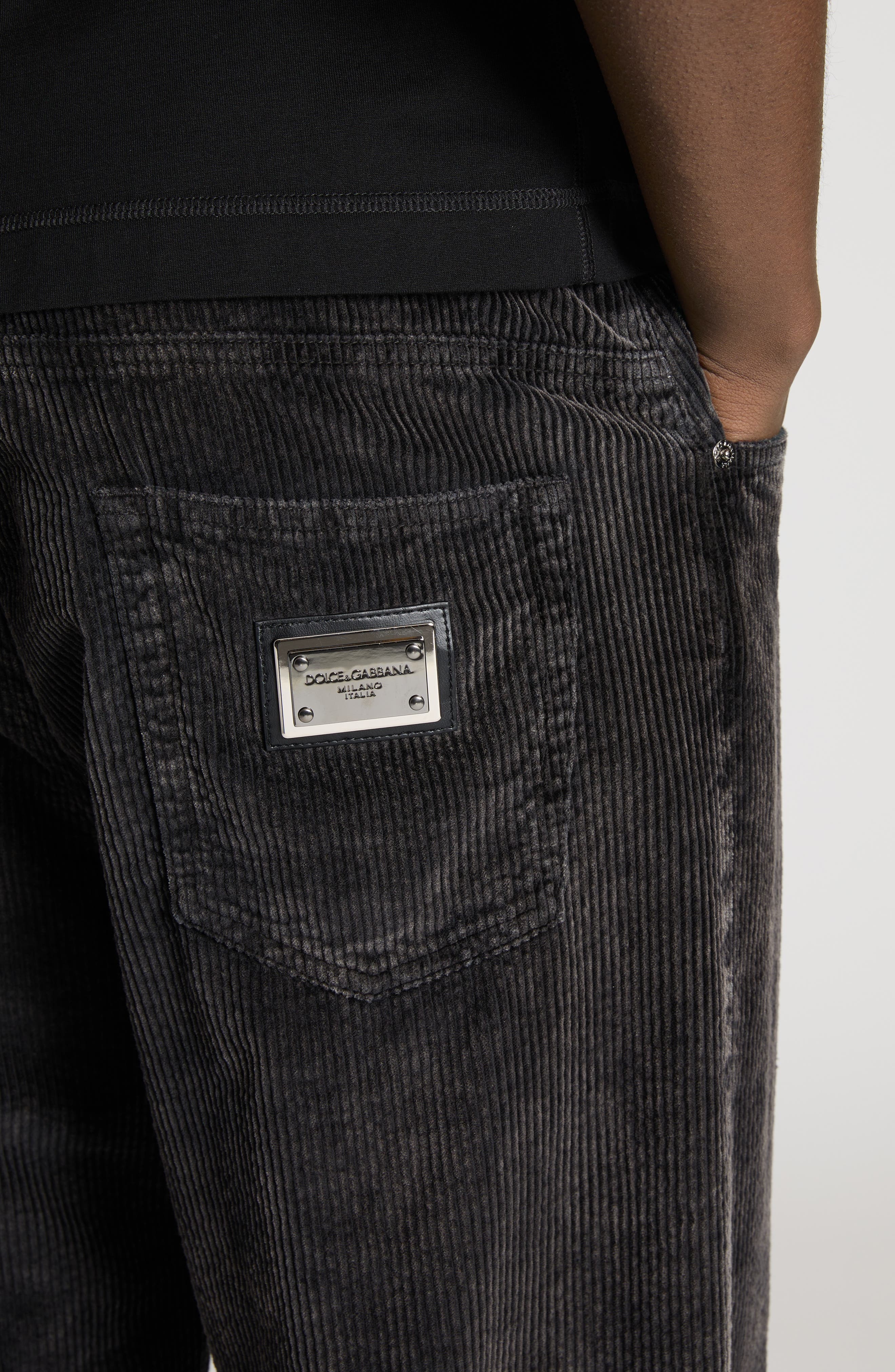 Dolce&Gabbana Oversize Corduroy Pants in N0000 Nero at Nordstrom - 5