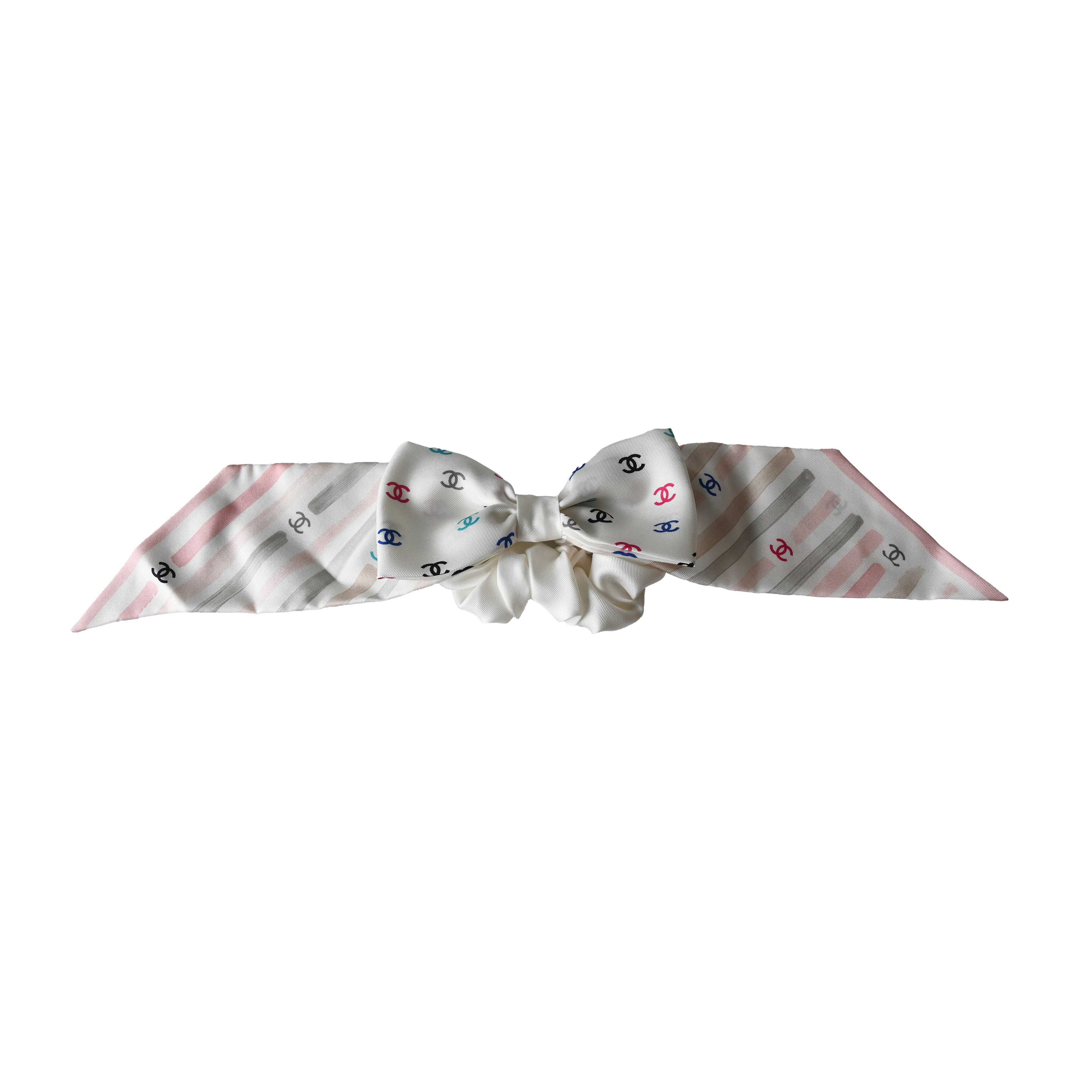 Chanel CC Silk Scrunchie Ivory - 3