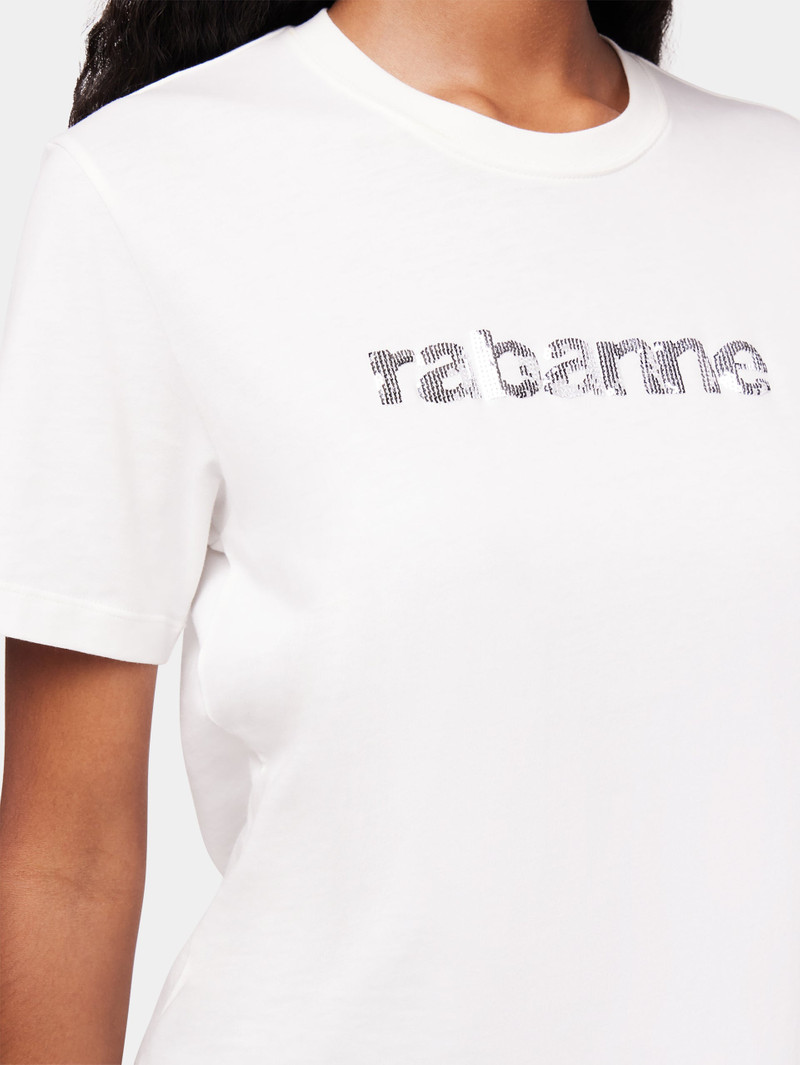 rabanne WHITE LOGO-PRINTED TOP outlook