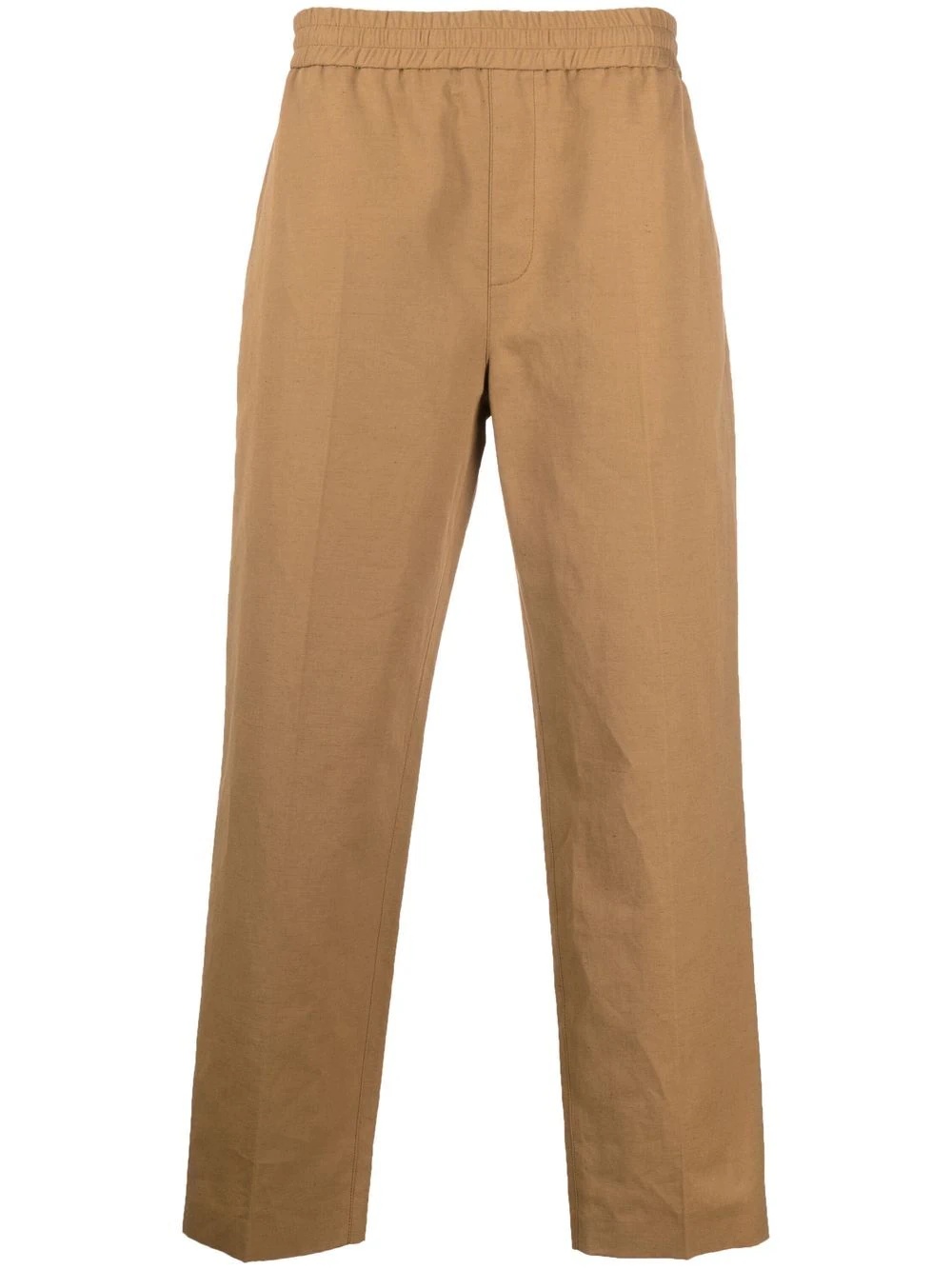 elasticated straight-leg trousers - 1