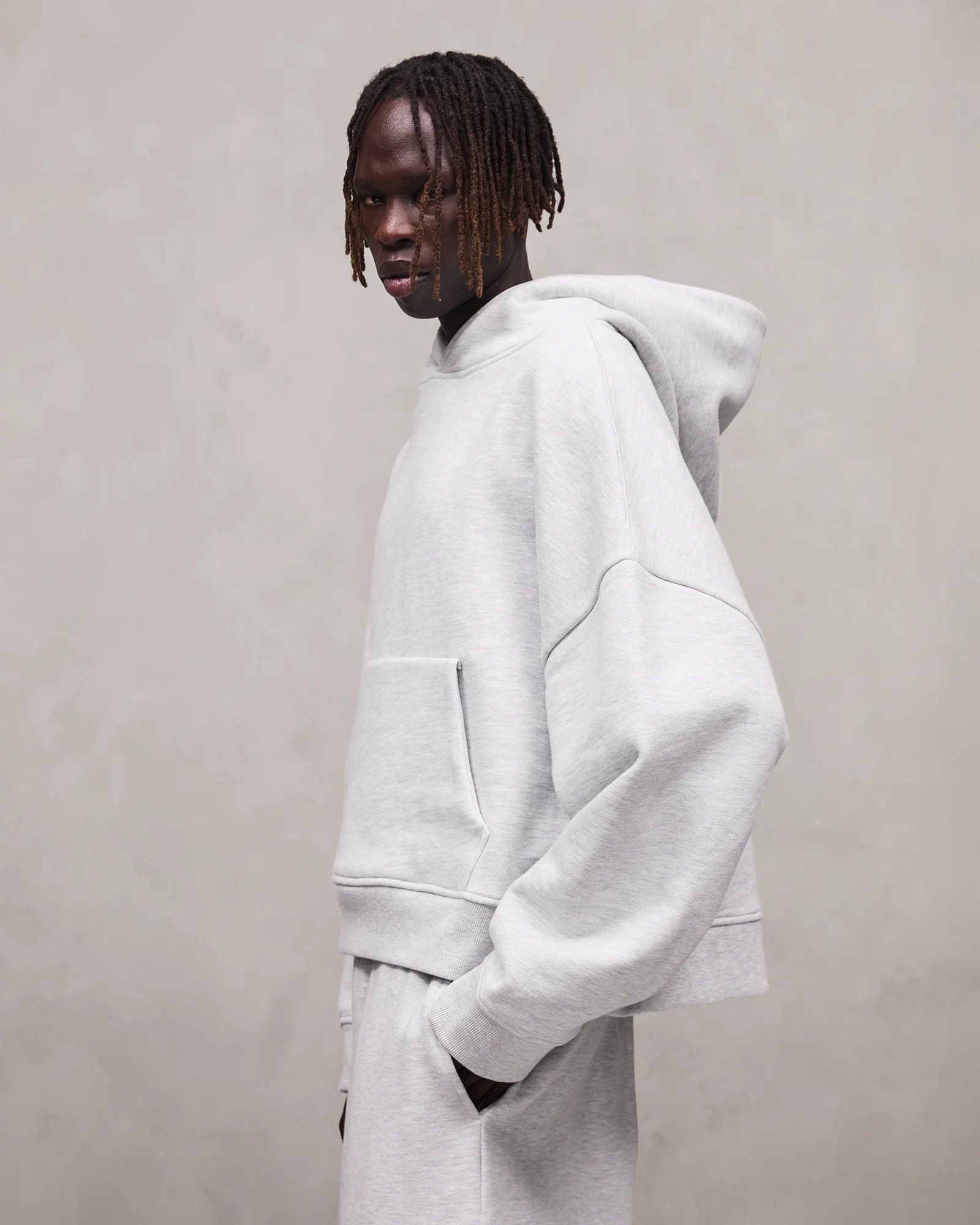 HEAVY HOOD HEATHER GREY - 2