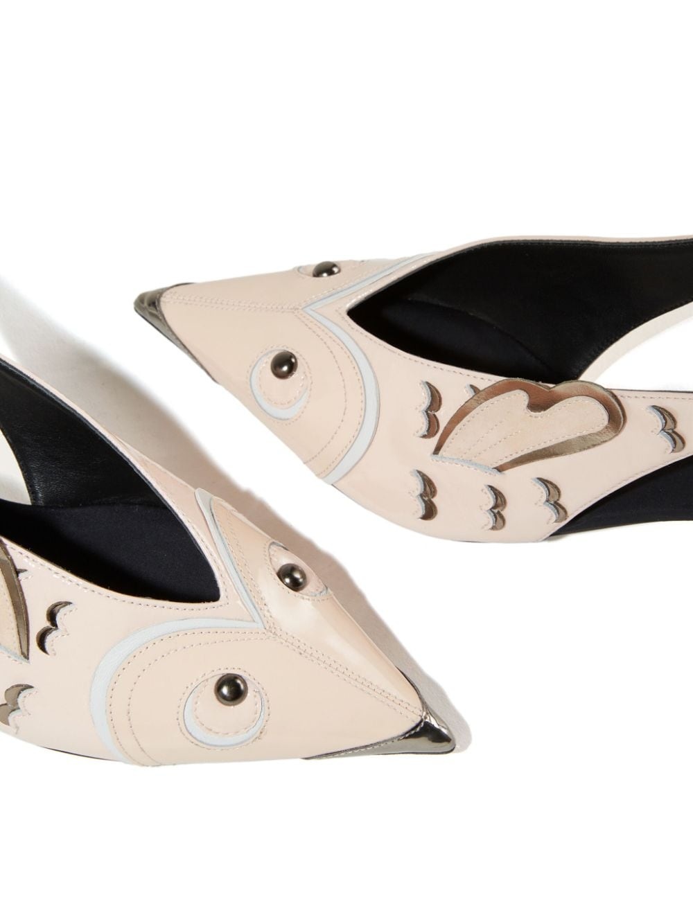 studded leather slingback pumps - 4