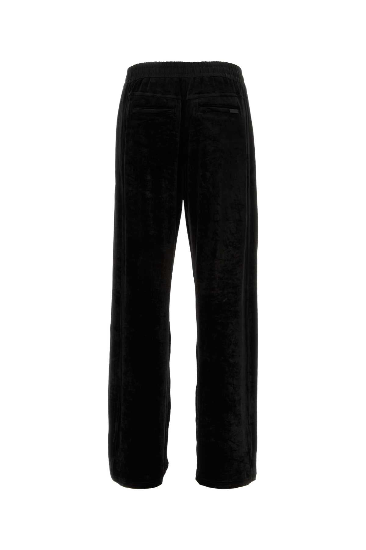 Saint Laurent Men Black Stretch Chenille Joggers - 2