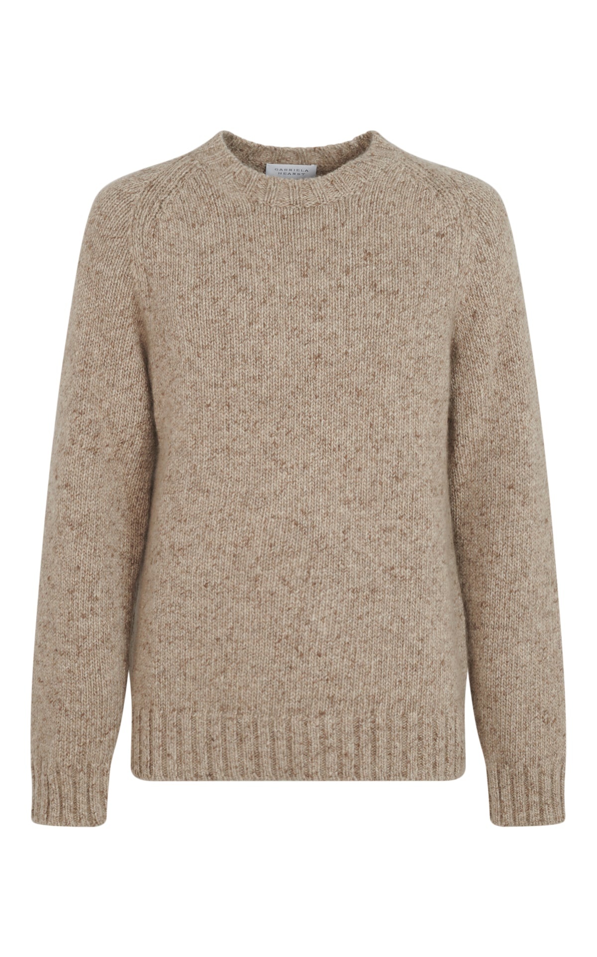 Alfie Crewneck in Oatmeal Aran Cashmere - 1