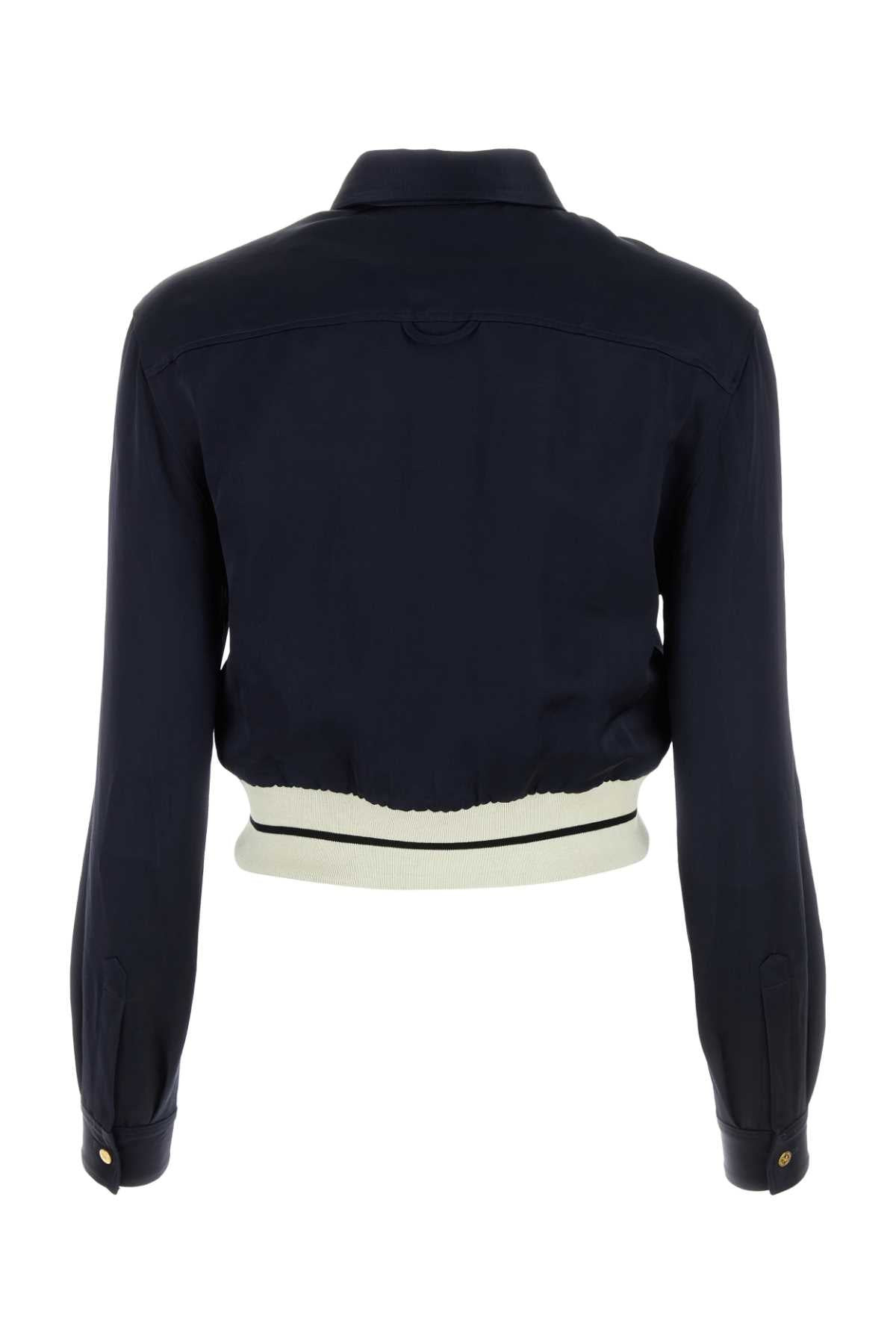 Palm Angels Women Midnight Blue Linen Blend Shirt - 2