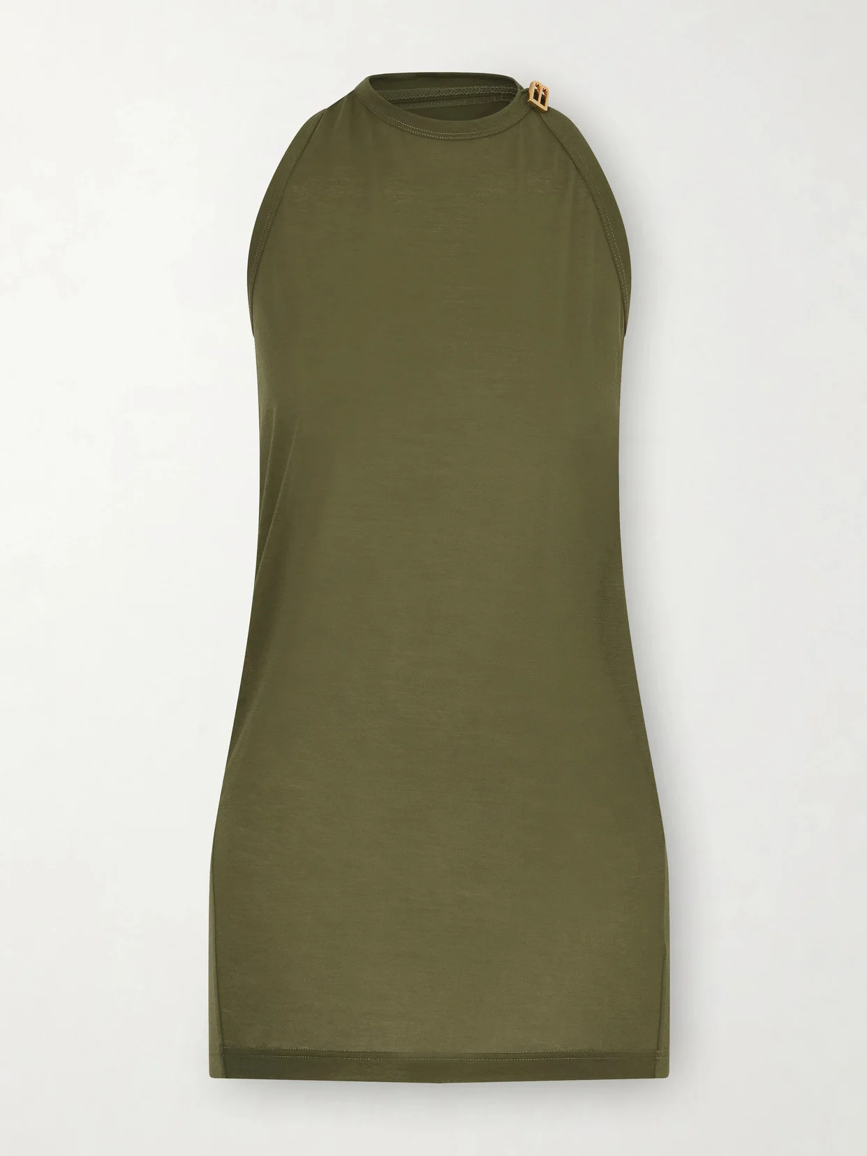 Cotton-blend Jersey Halterneck Top - 1