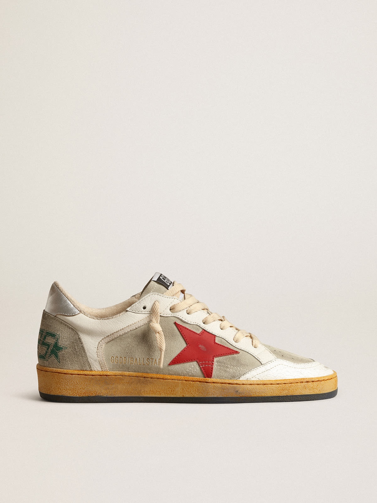 Ball Star in gray suede with red star and silver heel tab - 1