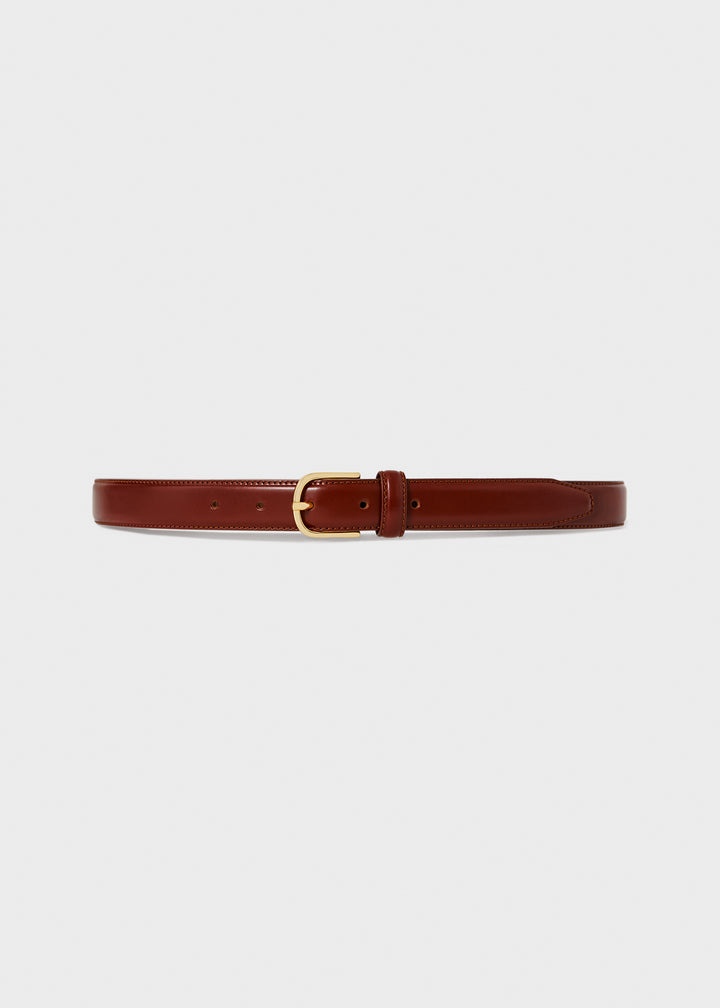 Totême Slim trouser leather belt cognac