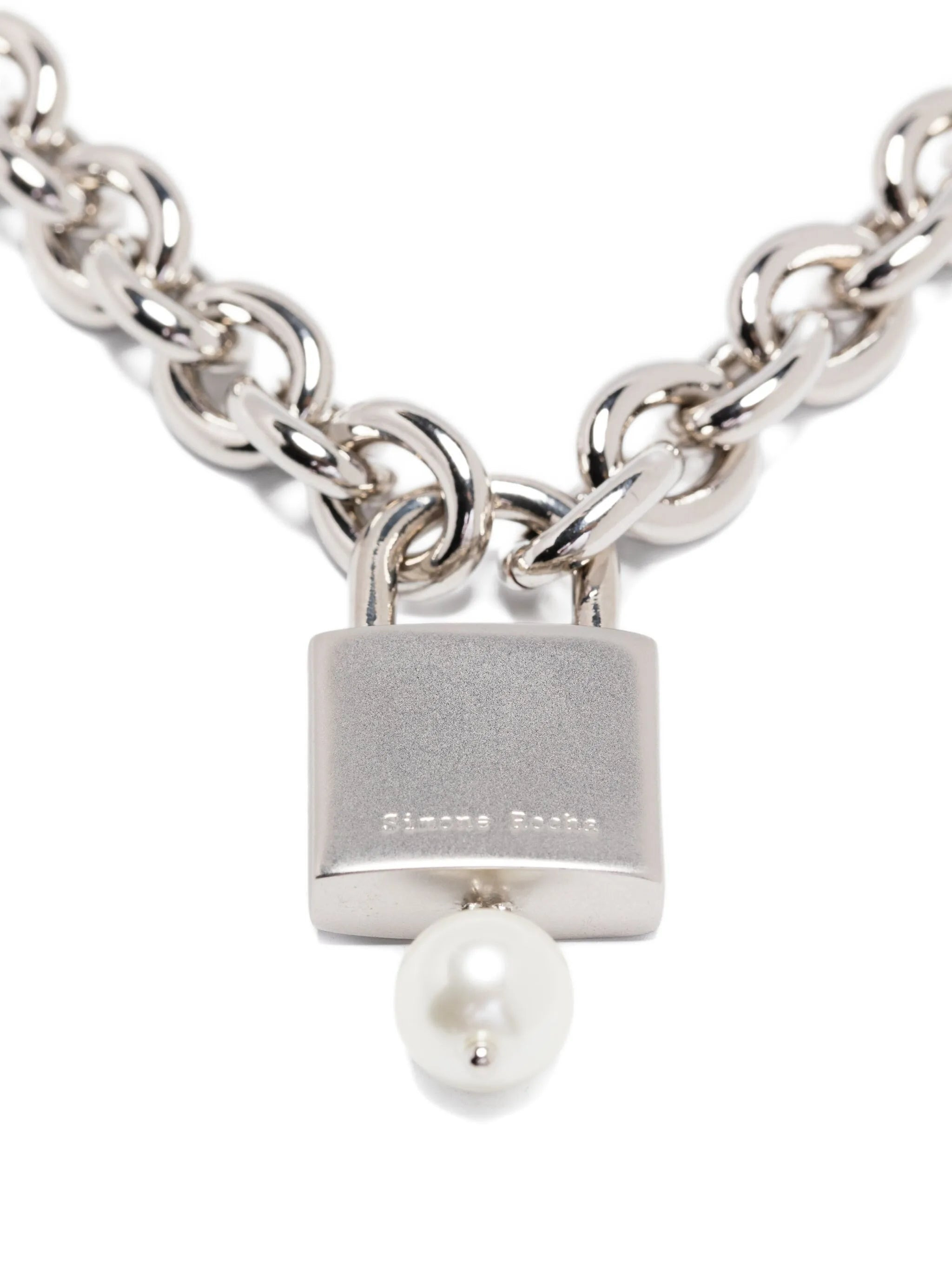 Simone Rocha Padlock Pearl Necklace - 3