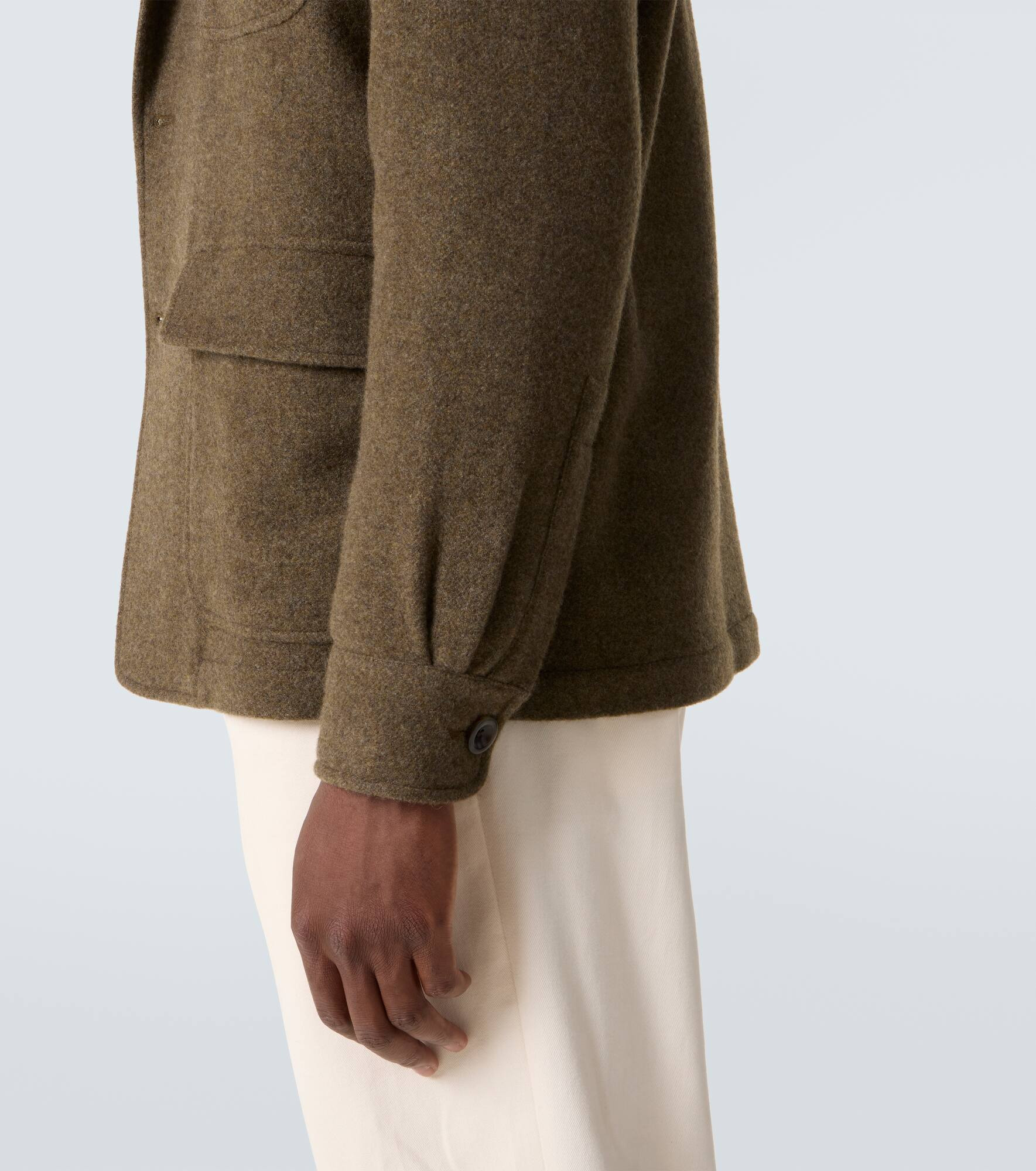 Cashmere and wool twill coat - 6