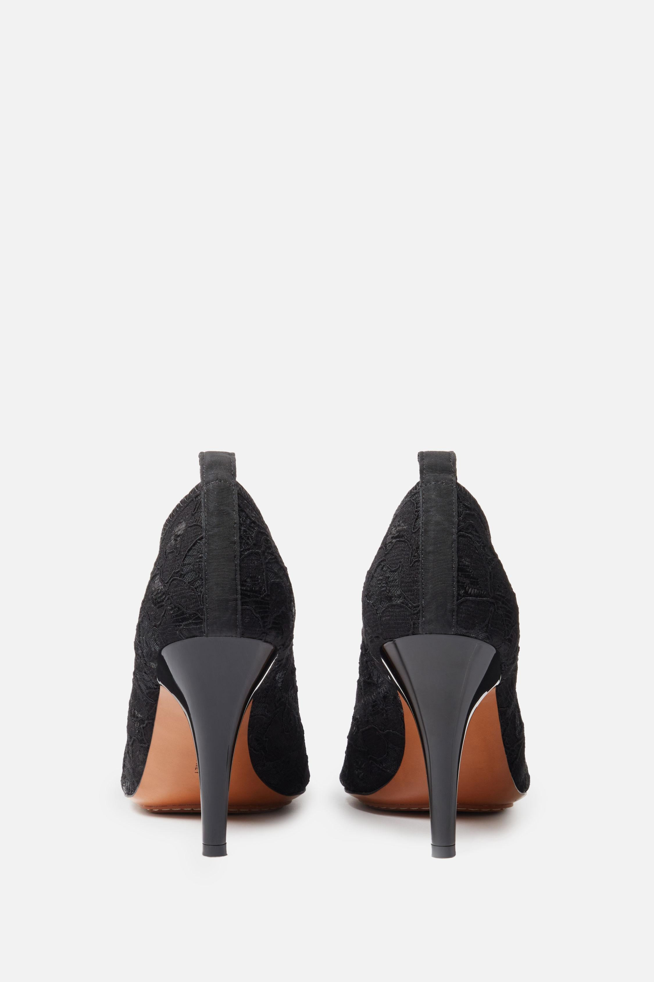 Stiletto Heel and Square Toe Décolleté with Lace - 4