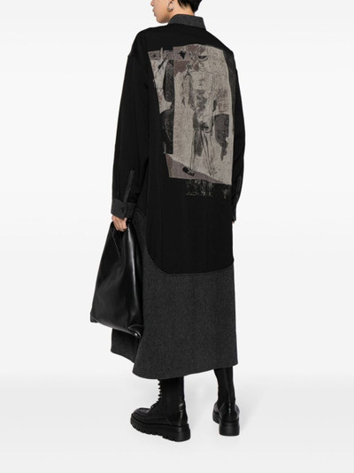 Yohji Yamamoto panelled wool button-up dress outlook