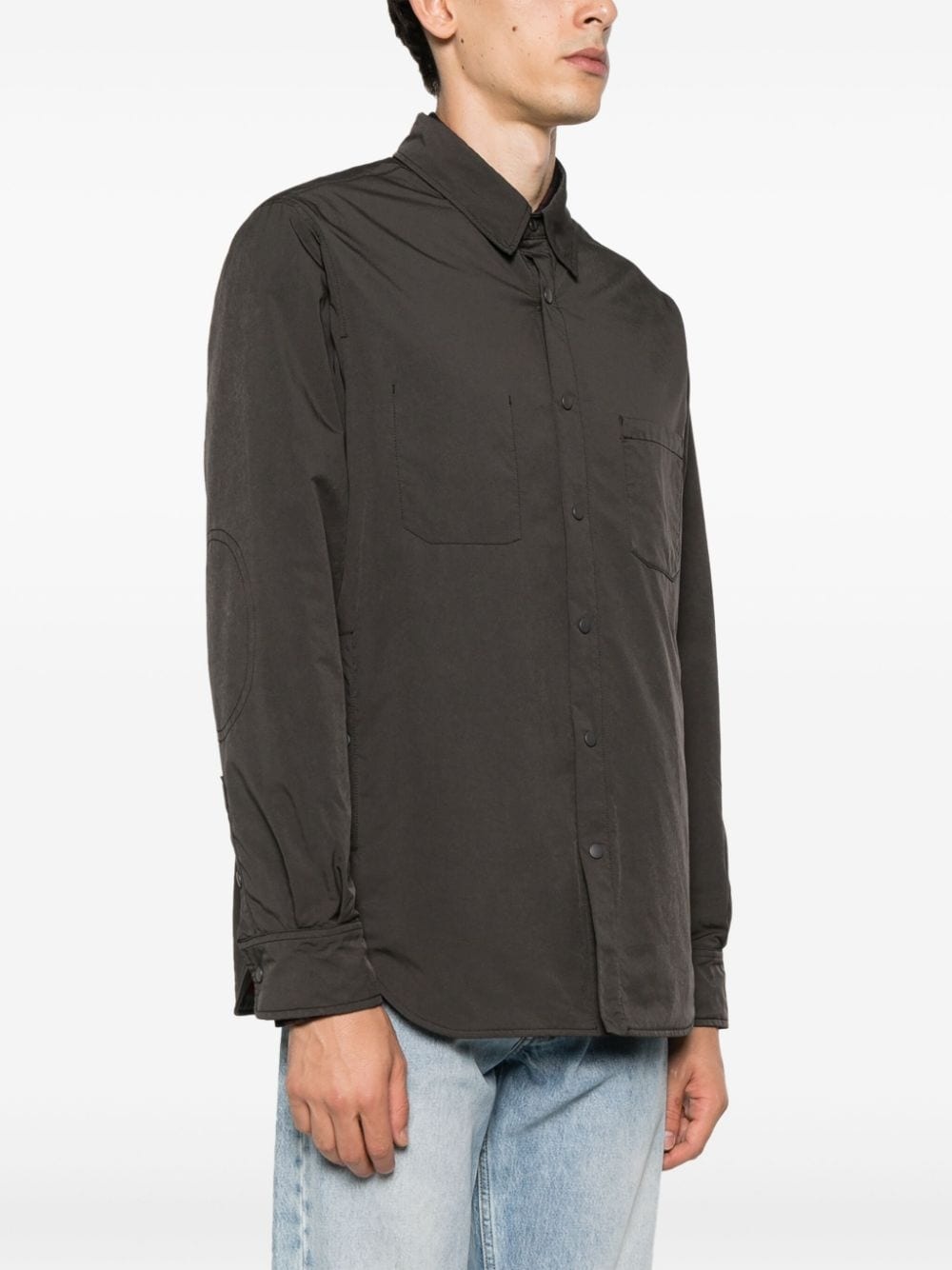 long sleeve wool-blend shirt - 6