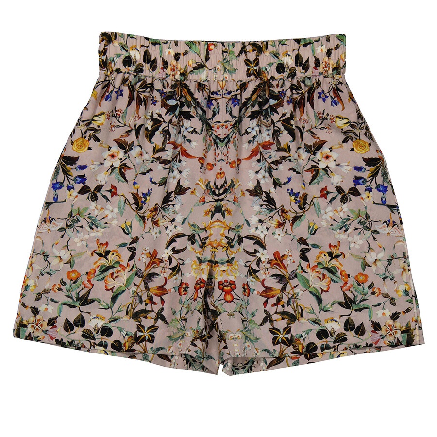 Burberry Ladies Floral Print Silk Shorts - 1