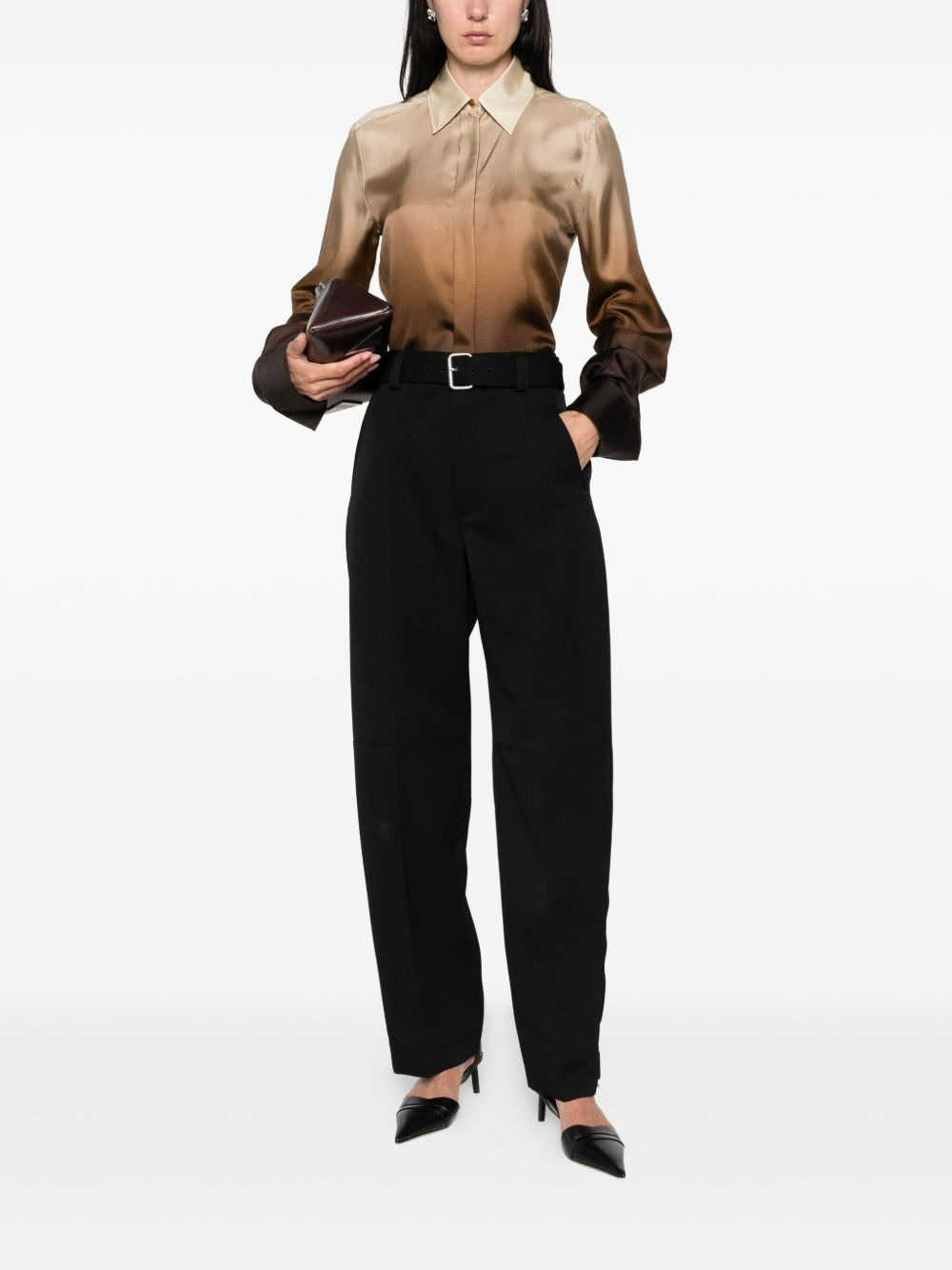 ombré-effect silk shirt - 2