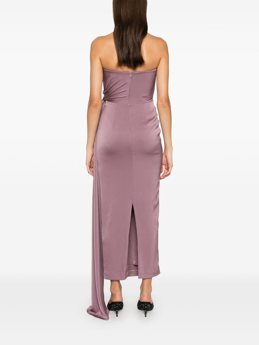 twist-detail satin midi dress - 4