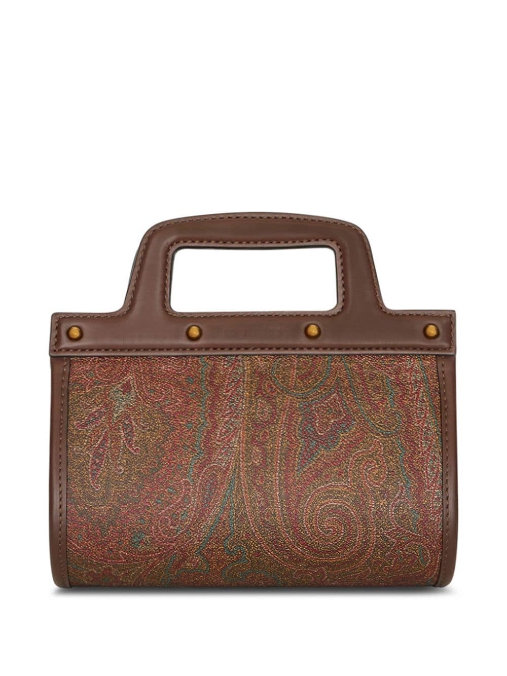 paisley-print leather-trim mini bag - 3