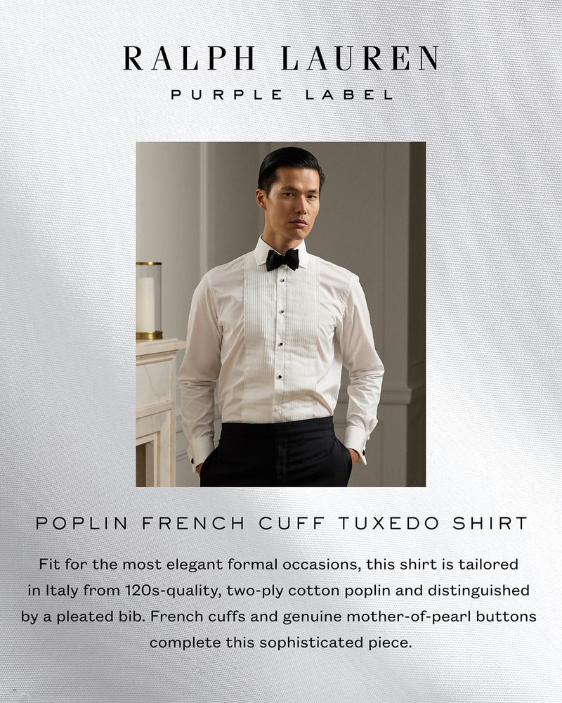 Men's Dexter Plaid Poplin French Cuff Tuxedo Shirt 7