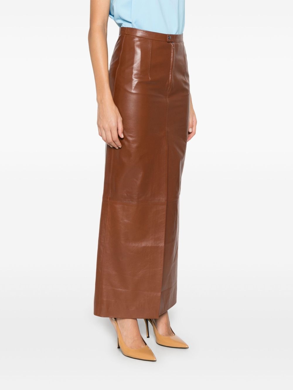 leather maxi skirt - 3