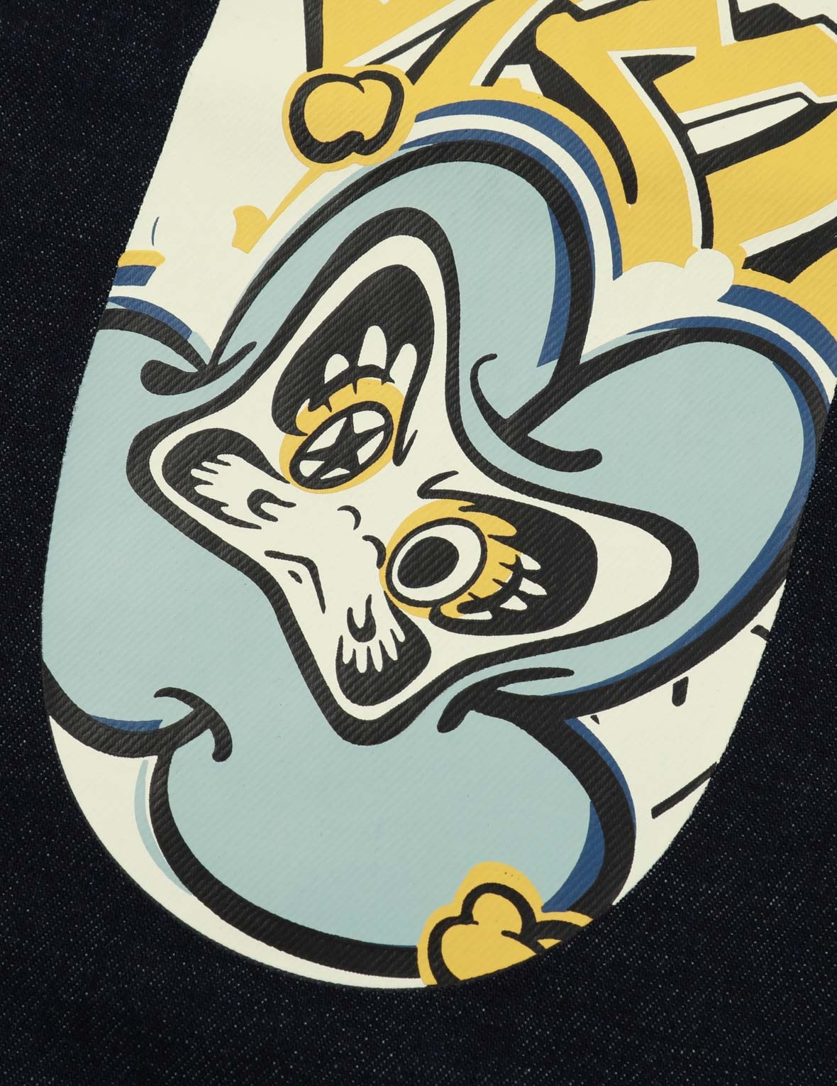 Graffiti Daruma-pattern Daicock Print Slim-Fit Jeans #2010 - 8